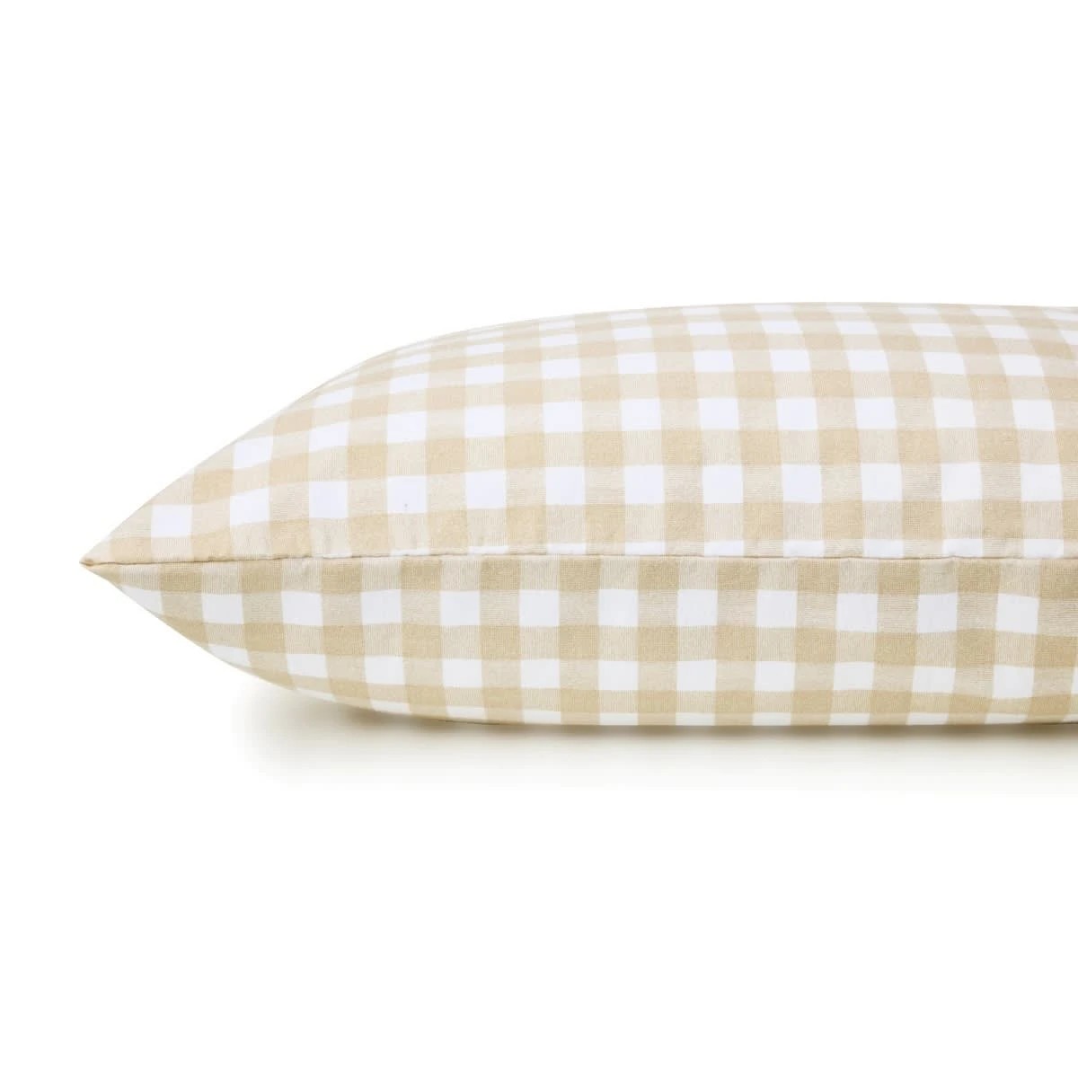 2 Gingham Cotton Flannelette Sheet Set - Single Bed, Tan, 2 of 7
