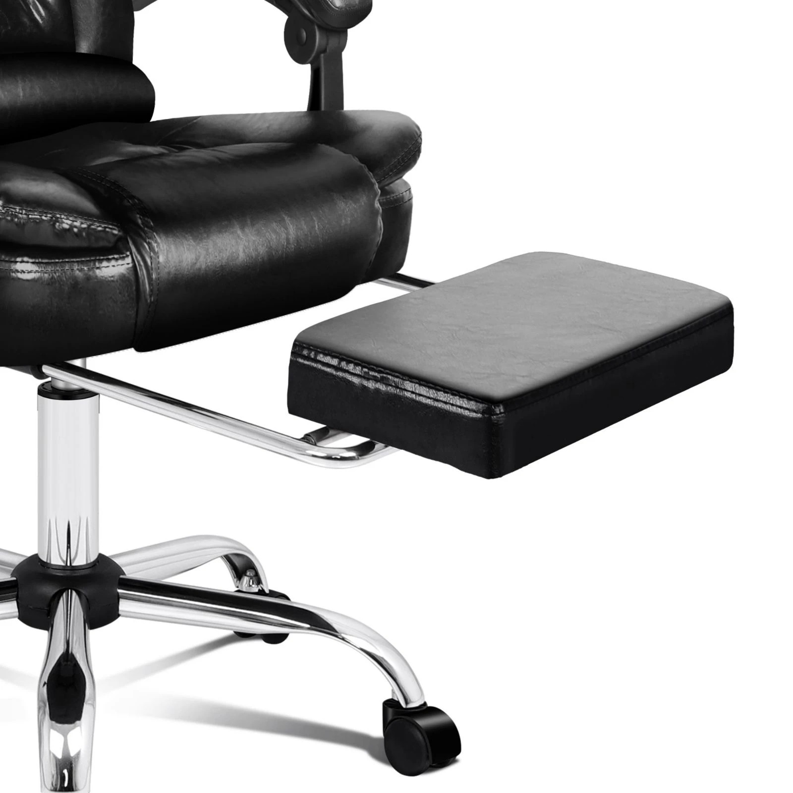 8 Alfordson Office Chair Gaming Executive Computer Racer PU Leather Seat Footrest - Black, 8 of 10