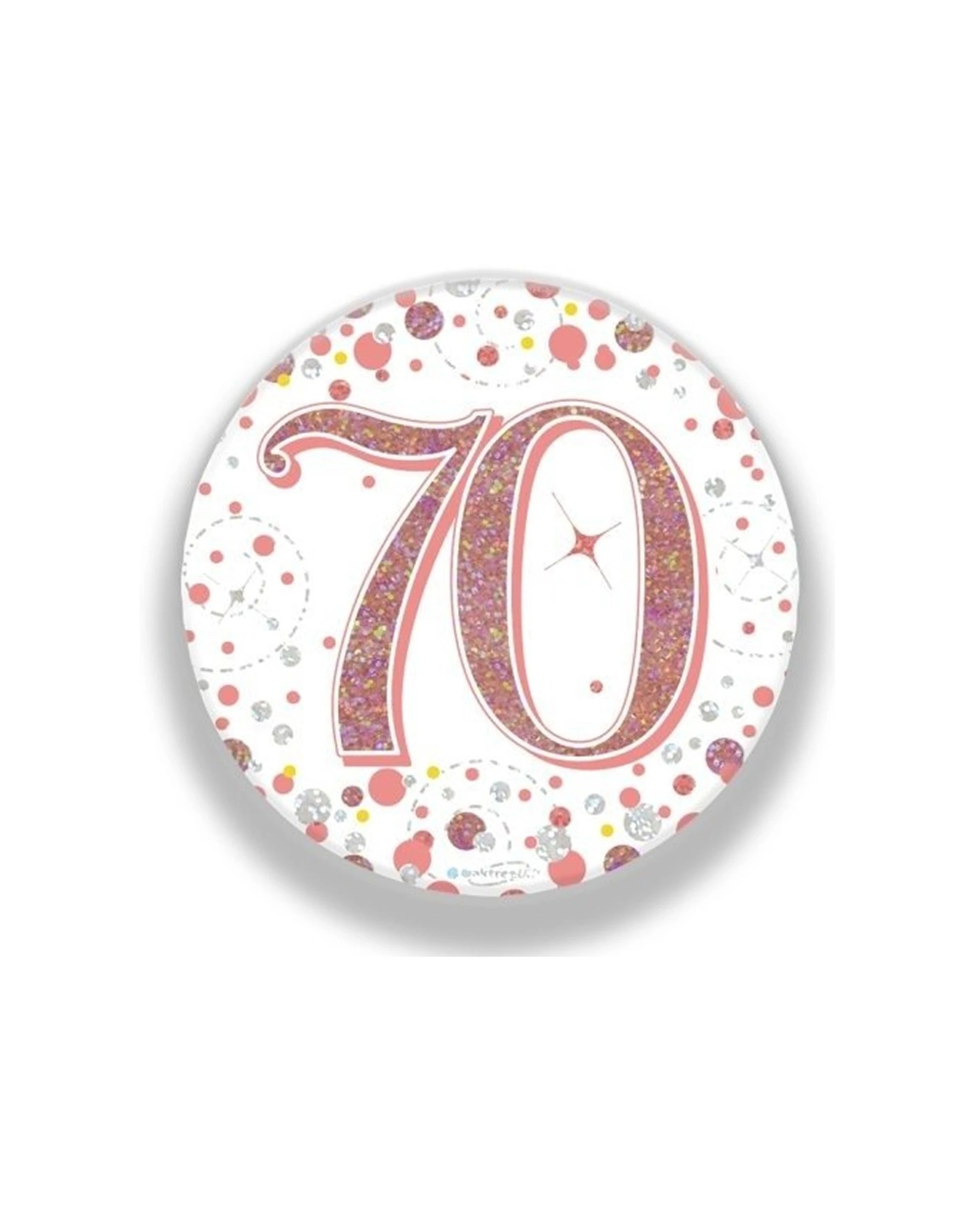 1 Alpen Sparkling Fizz Badge 70th Birthday 75mm Rose - Gold, 1 of 1