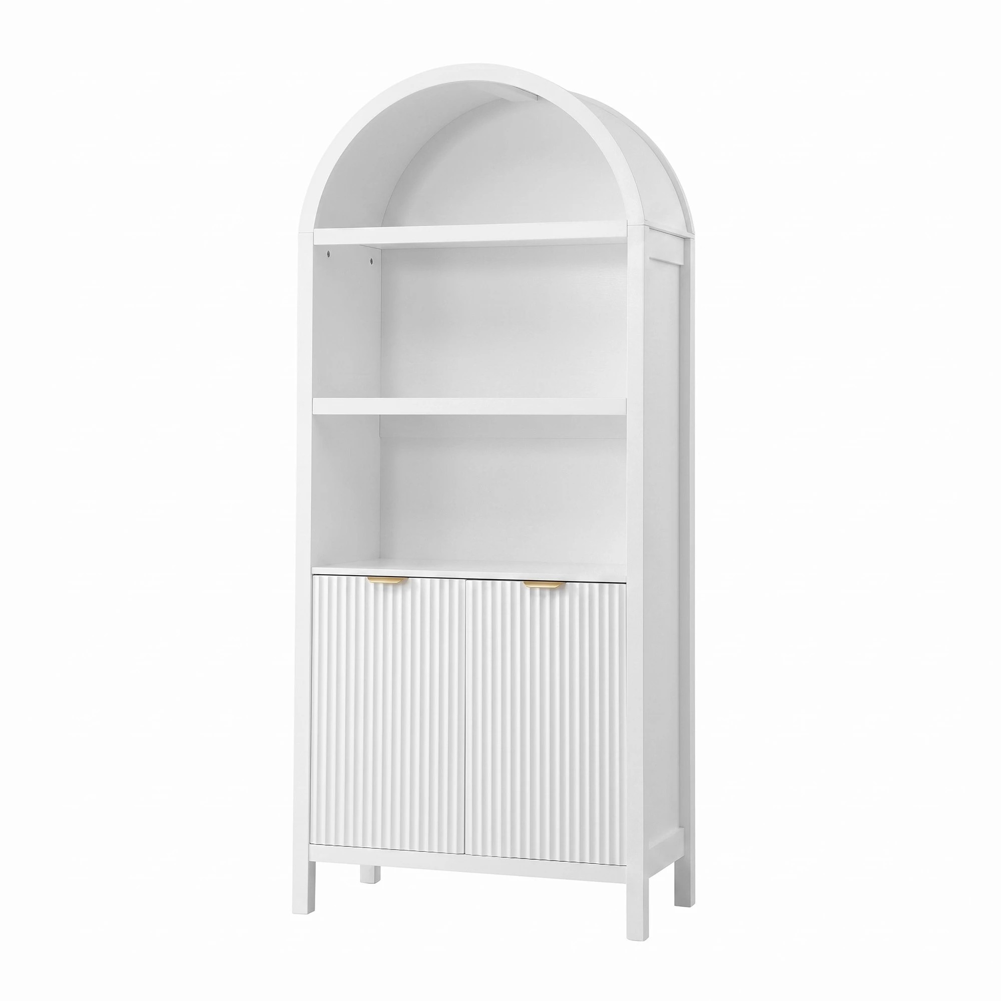 1 Artiss Buffet Sideboard Cabinet Pantry 180CM Arched Storage Bookshelf - White, 1 of 10