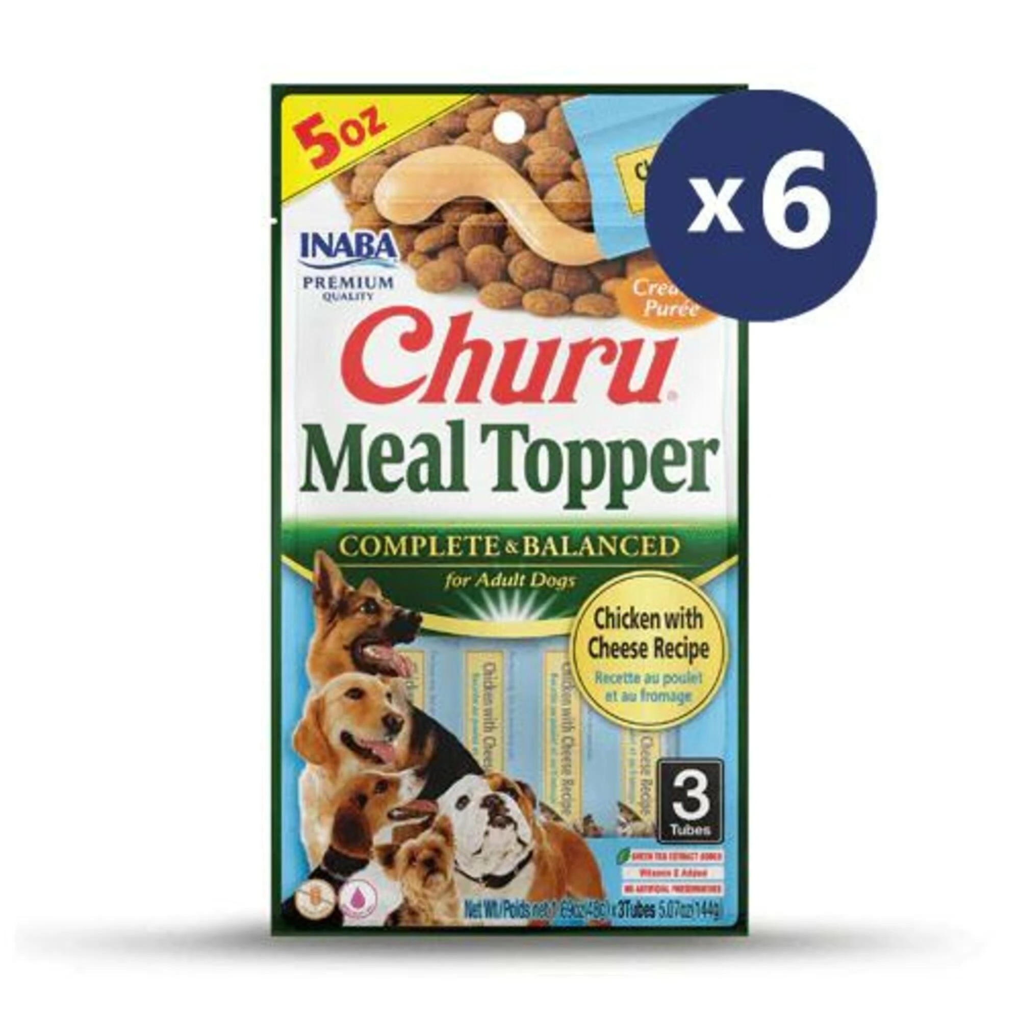 1 Inaba Dog Churu Meal Topper Chicken Cheese 144g 6pk, 1 of 2