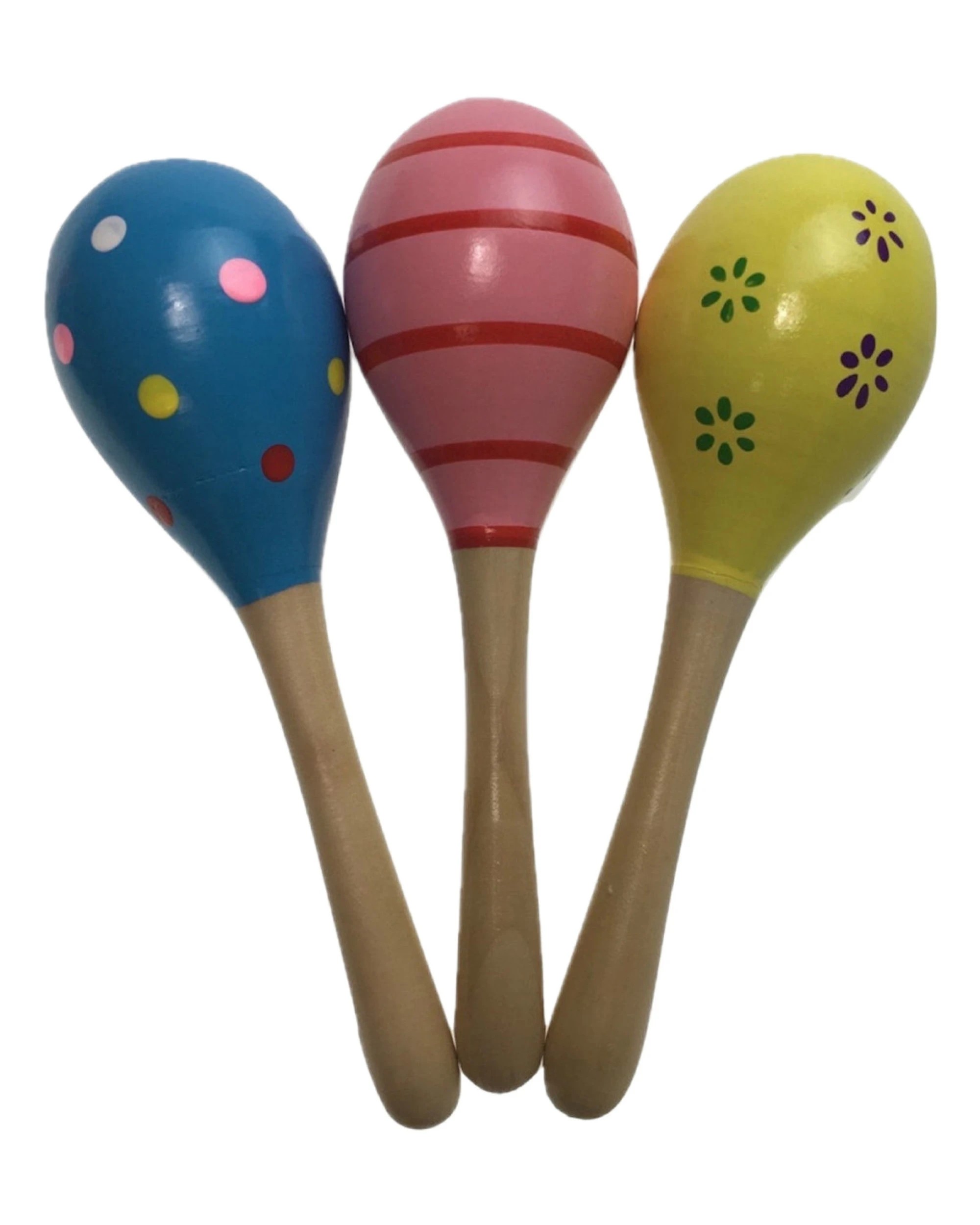 1 BR Toys Wooden Maracas Musical Egg Percussion Shakers - Pack of 3, 1 of 4