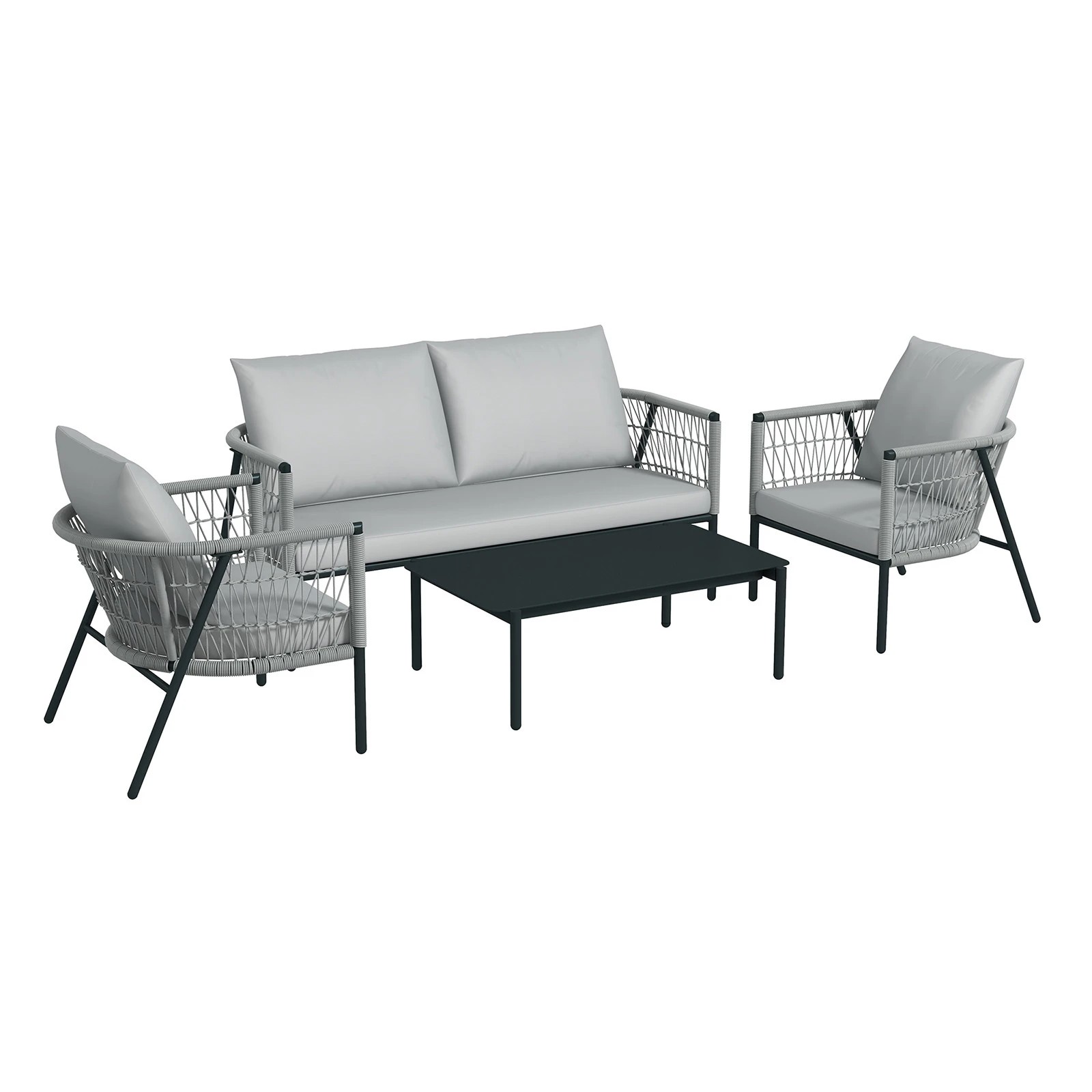 5 Arcadia Furniture 4 Piece Reims Ensemble Set Stylish Comfortable Durable Grey - Grey, 5 of 10