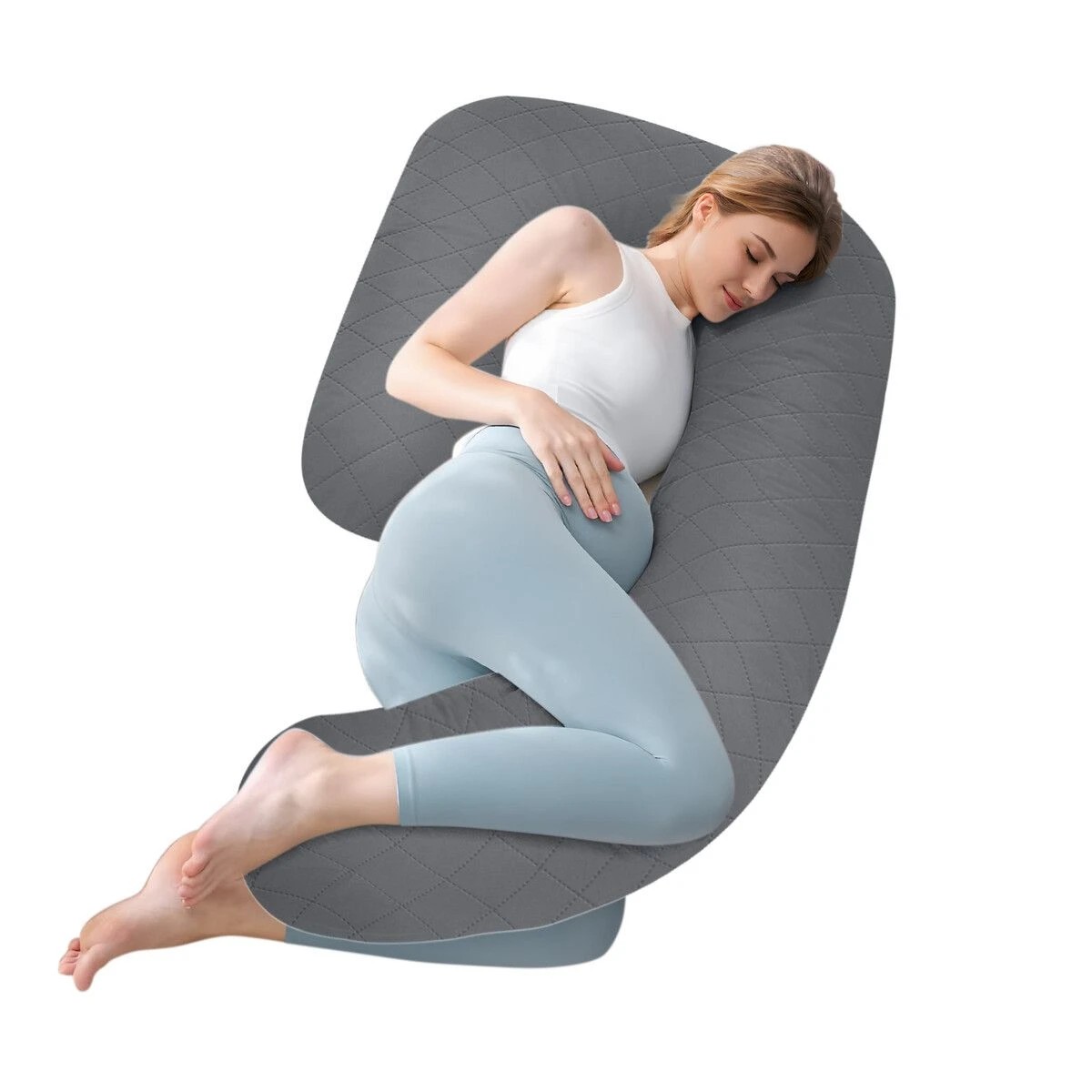 3 LUXDREAM Pregnancy Body Pillow Long Bed Sleeping Full Head Neck Leg Belly Support Cushion Shredded Memory Foam Maternity, 3 of 4