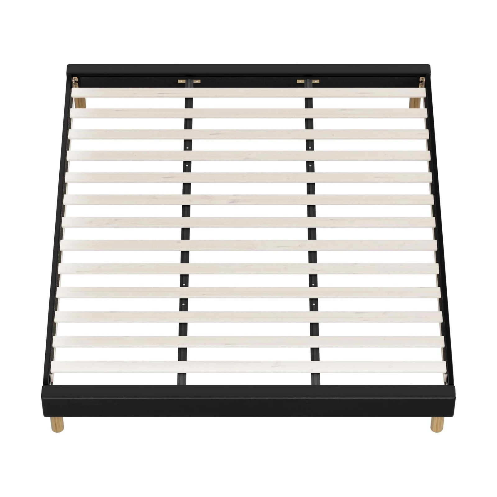 8 Oikiture Bed Frame King Size Bed Base PU Leather - Black, 8 of 9