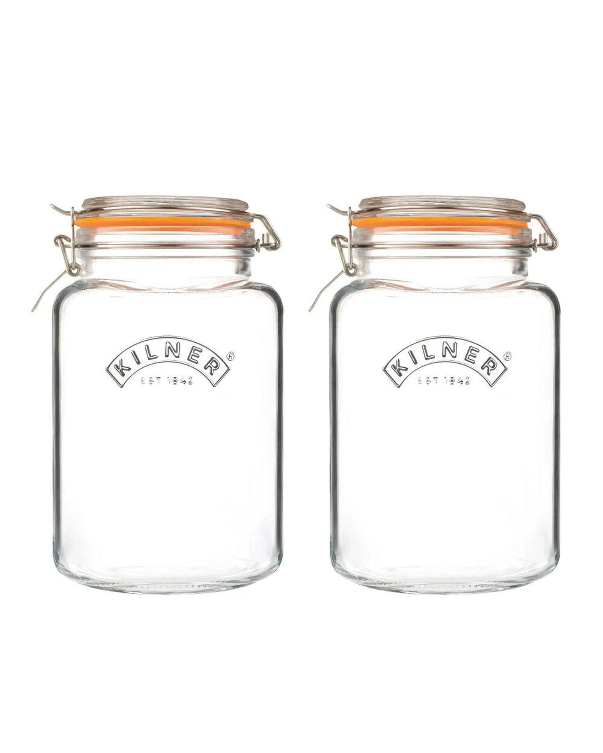 1 Kilner Square Clip Top Glass Jar 3 Litre Set of 2, 1 of 2