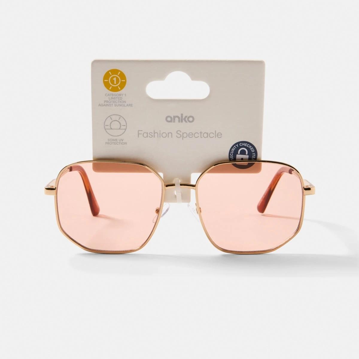 6 Metal Square Frame Sunglasses GOLD, 6 of 6