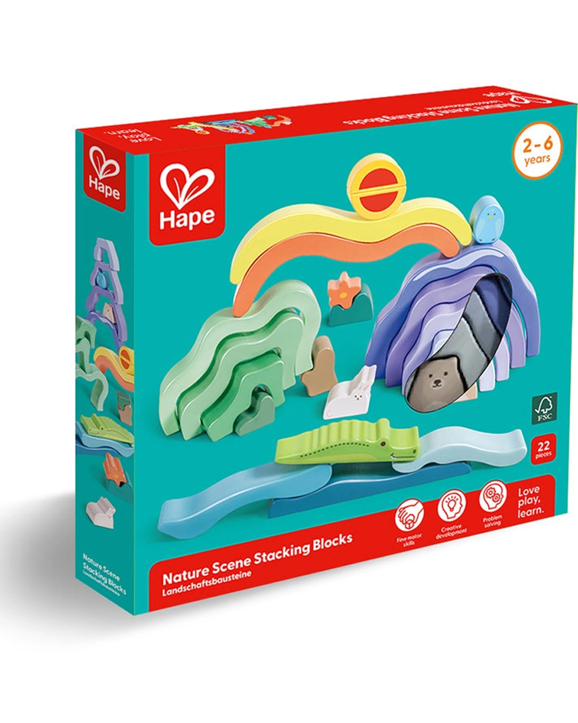 2 Hape Nature Scene Stacking Blocks For Kids And Toddlers - Multi, 2 of 3