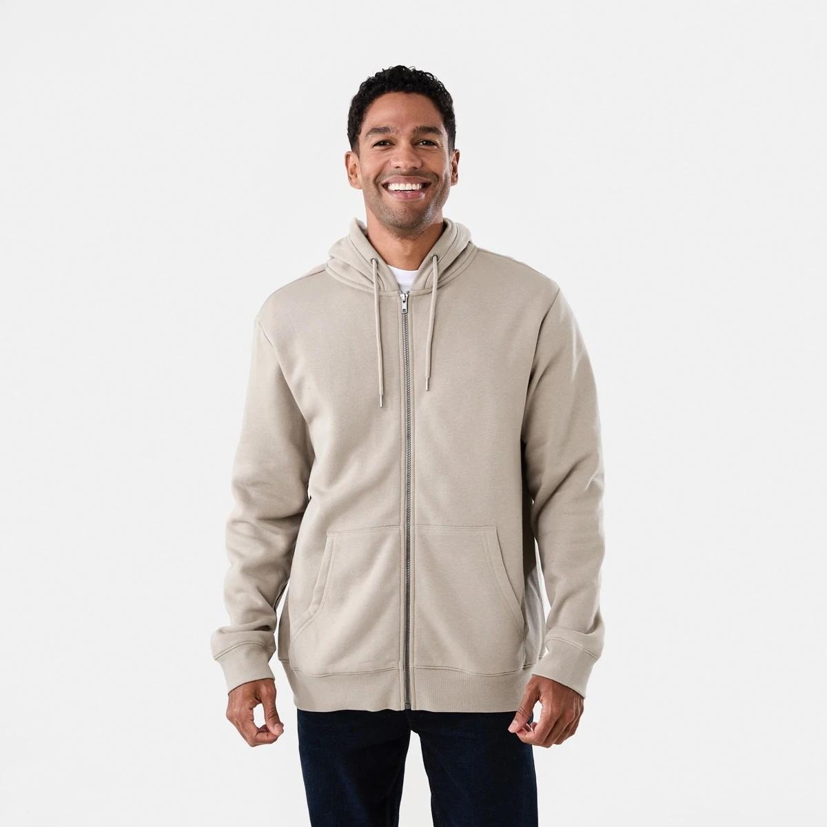 2 Comfort Zip Through Hoodie Bge Sand, 2 of 8