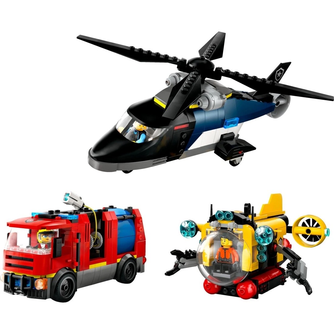 3 LEGO City Helicopter, Fire Engine & Submarine Remix 60462, 3 of 9