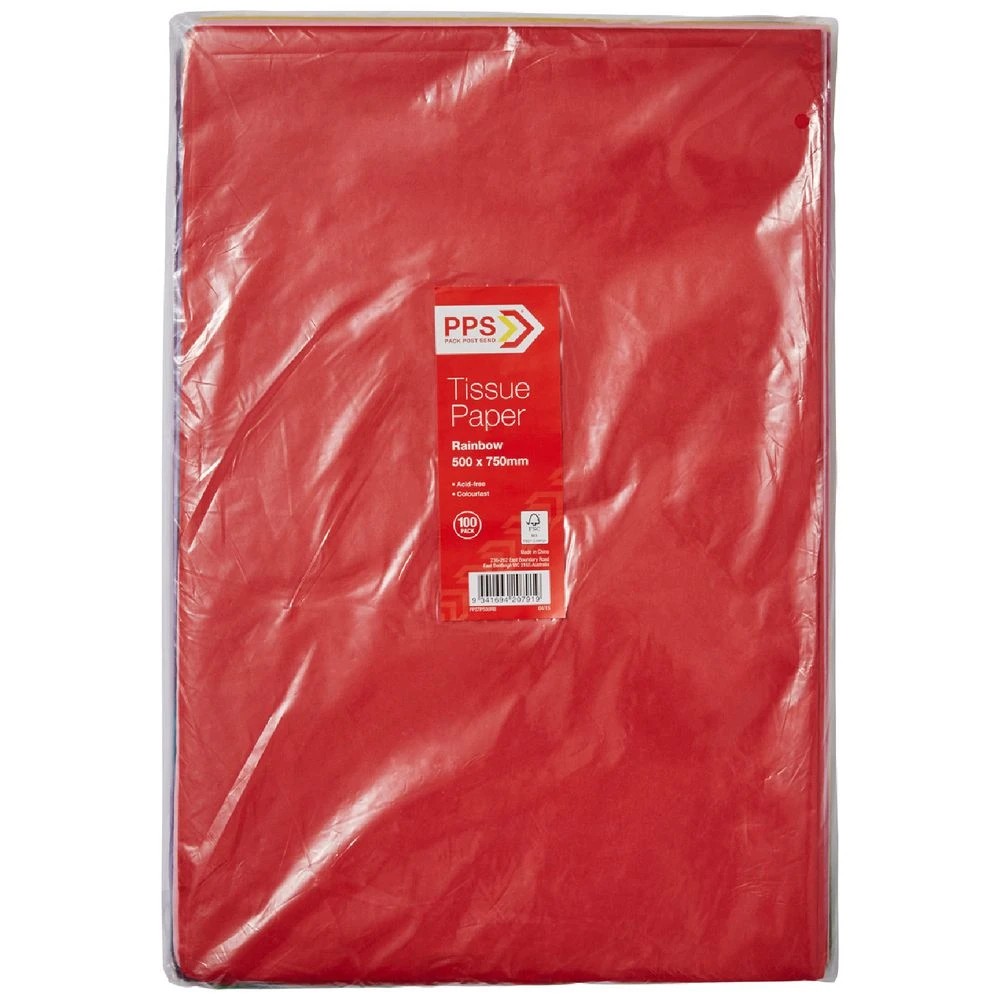 3 PPS Tissue Paper 500 x 750mm 100 Pack Rainbow, 3 of 3