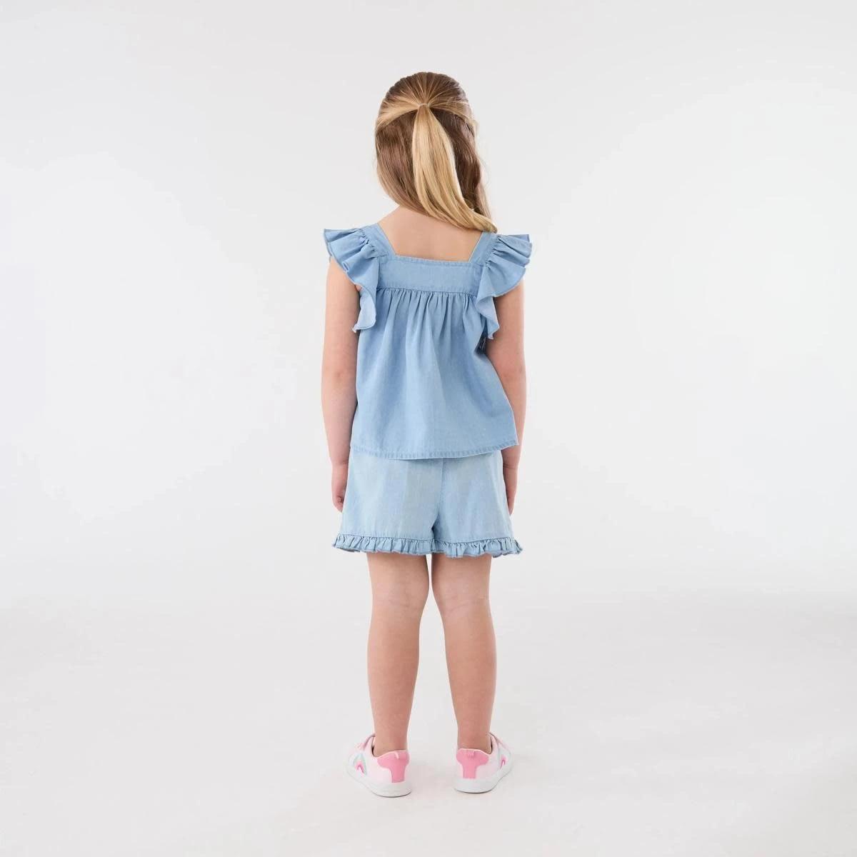 6 Woven Frill Top CHAMBRAY, 6 of 6