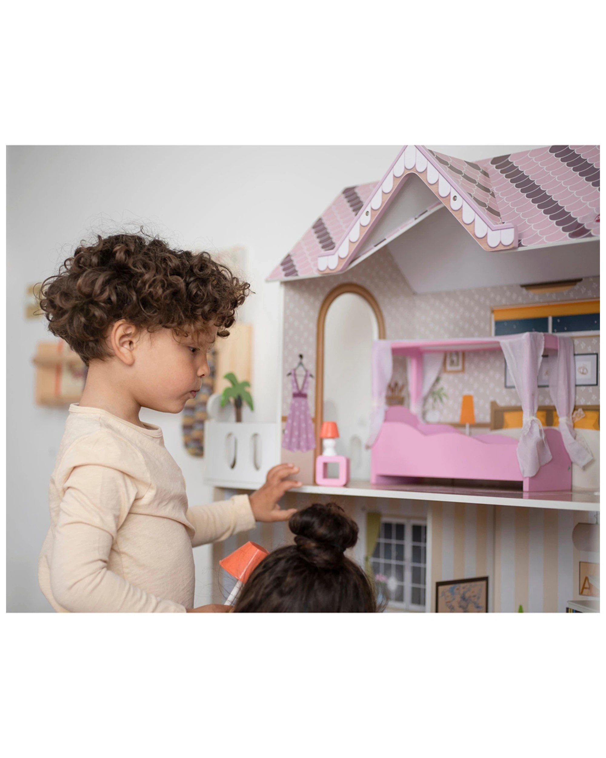 6 Plum Play Au Shorehouse Wooden Dolls House Three Storey With Furniture Set - Brown, 6 of 9