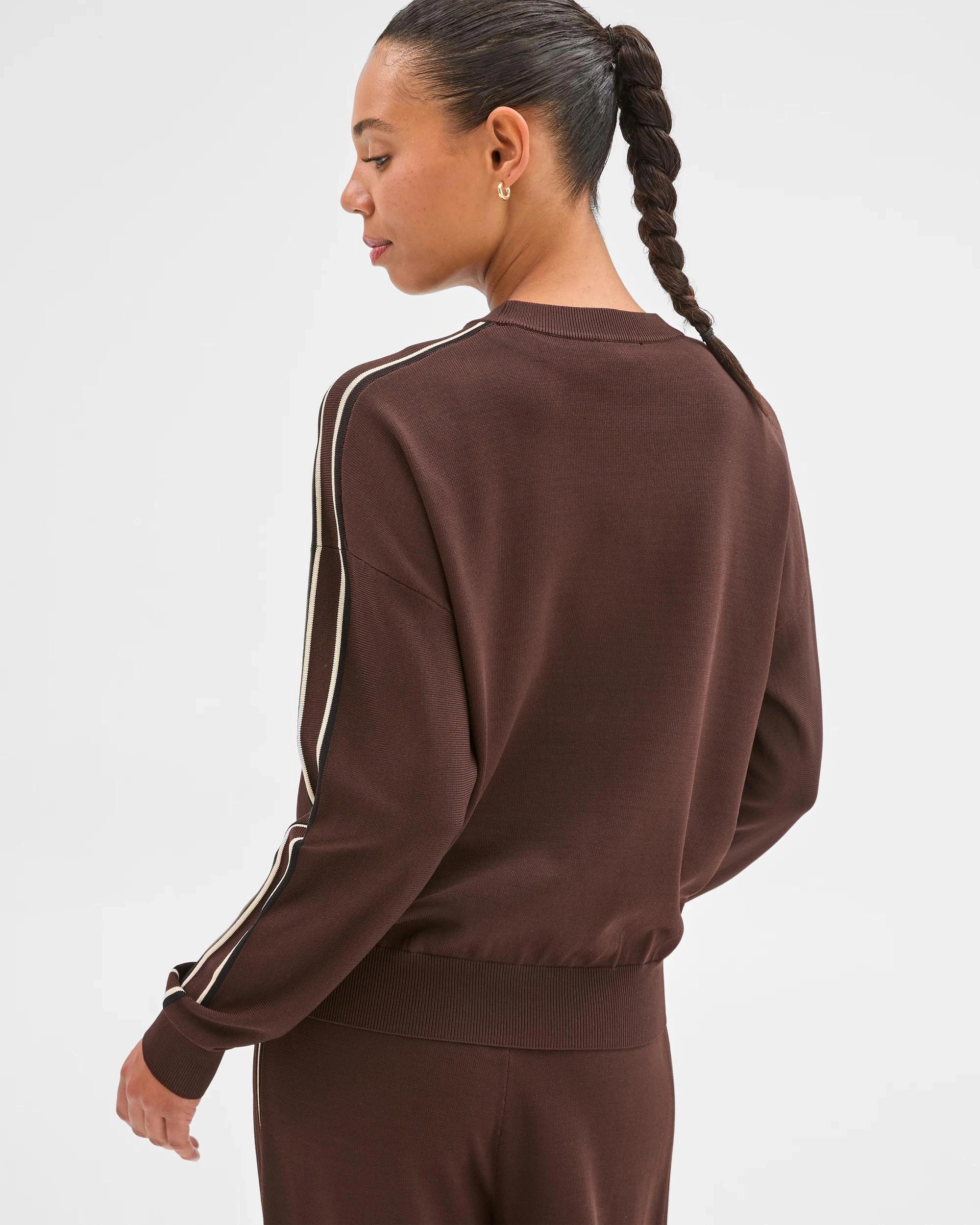 5 Target Active Active Studio Long Sleeve Crew Neck Crepe Top COCOA/BLACK/OATMEAL, 5 of 5