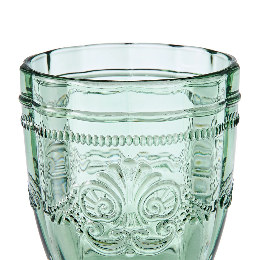 4 6 Green Ornate Tumbler Glasses, 4 of 5