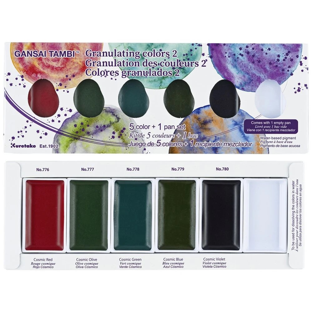 3 Kuresake Gansai Tambi Granulating Watercolours 5 Pack, 3 of 10