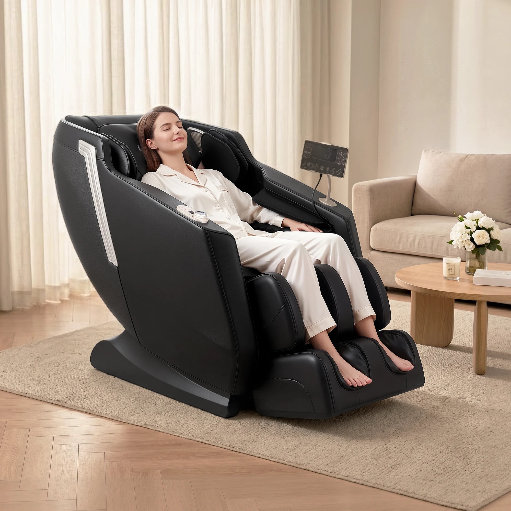 5 Livemor Flex Massage Chair Full Body 2026 Zero Gravity Recliner with Heat 24 Airbags Voice Control - Black, 5 of 10