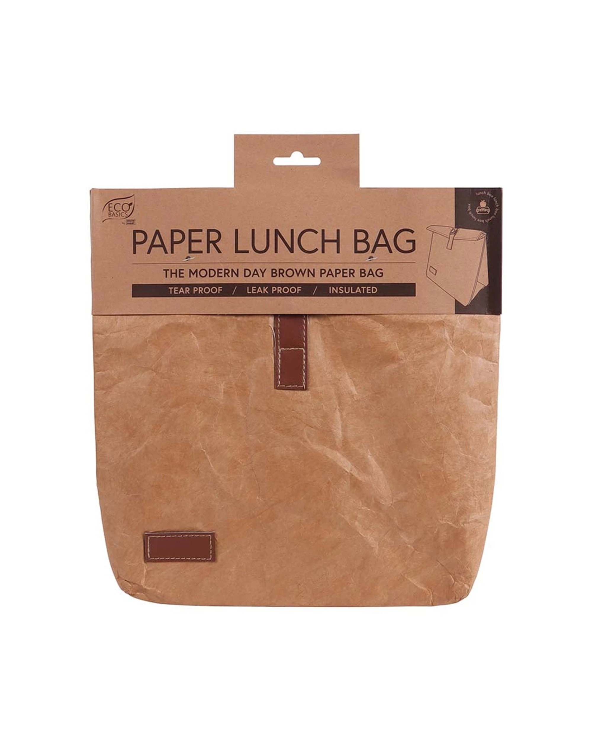 2 Eco Basics Reusable Insulated Paper Snack/lunch Bag Waterproof Storage Brown
 - Brown, 2 of 9