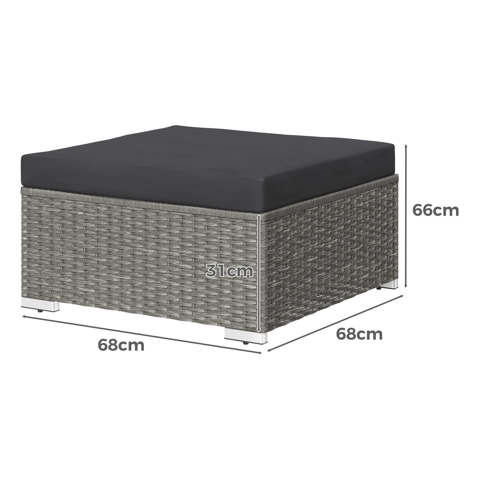 5 Alfordson 6 Seater Outdoor Lounge Setting 7PCS Sofa Set Furniture - Dark Grey, 5 of 10