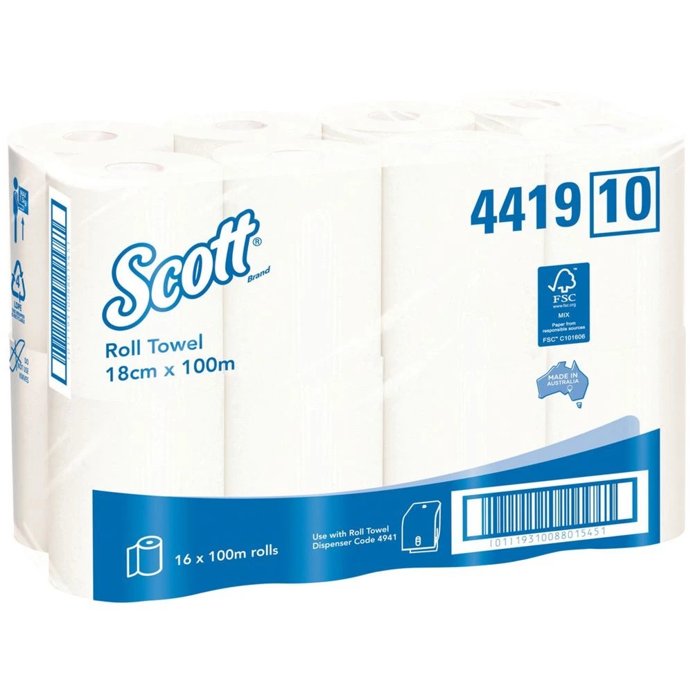 1 SCOTT Paper Towel Rolls 100m 16 Pack, 1 of 3