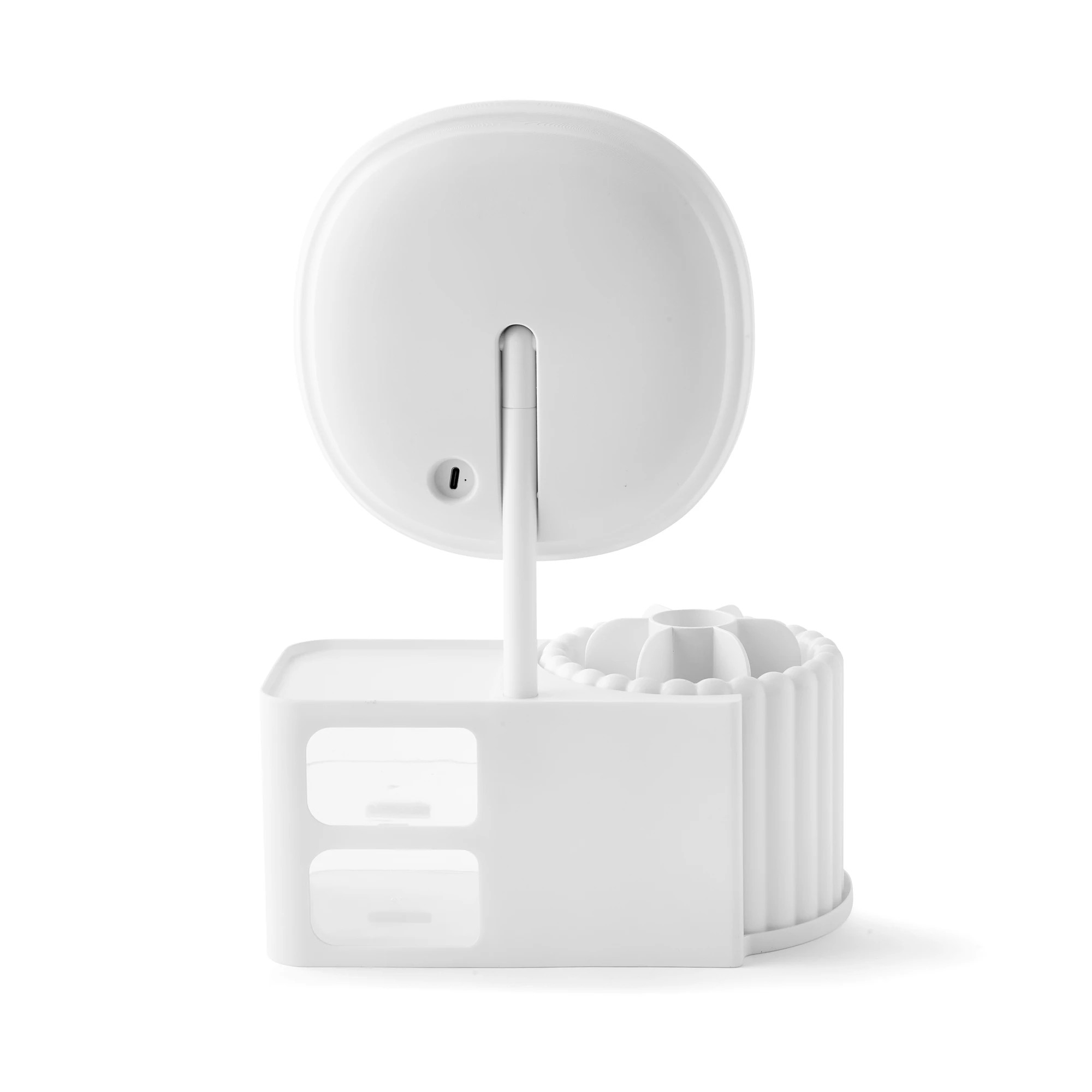 7 Cosmetic Organiser with Mirror - White, 7 of 10