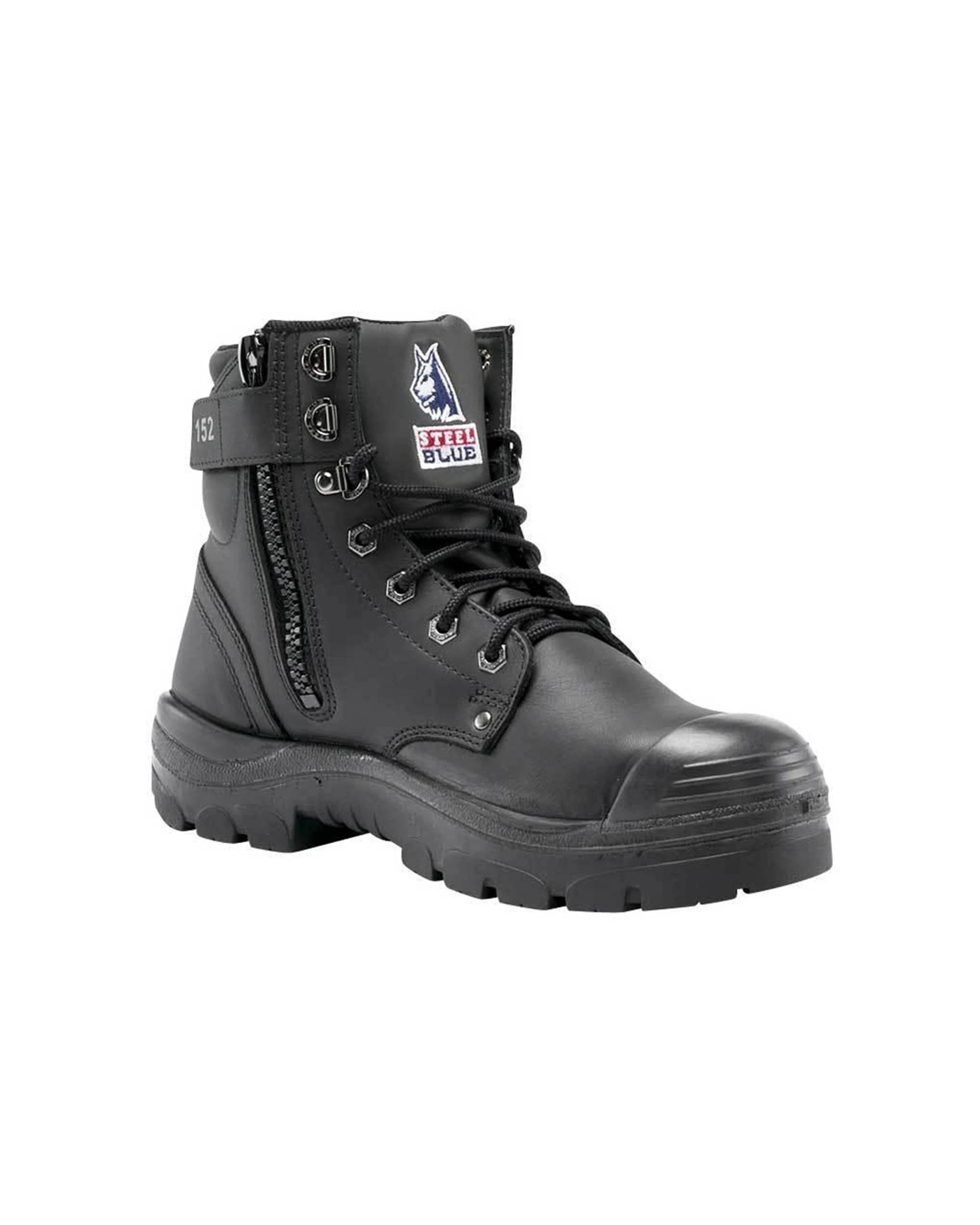 1 Steel Blue Argyle Zip Bump Cap Toe Work Boots 332152 BLACK, 1 of 4