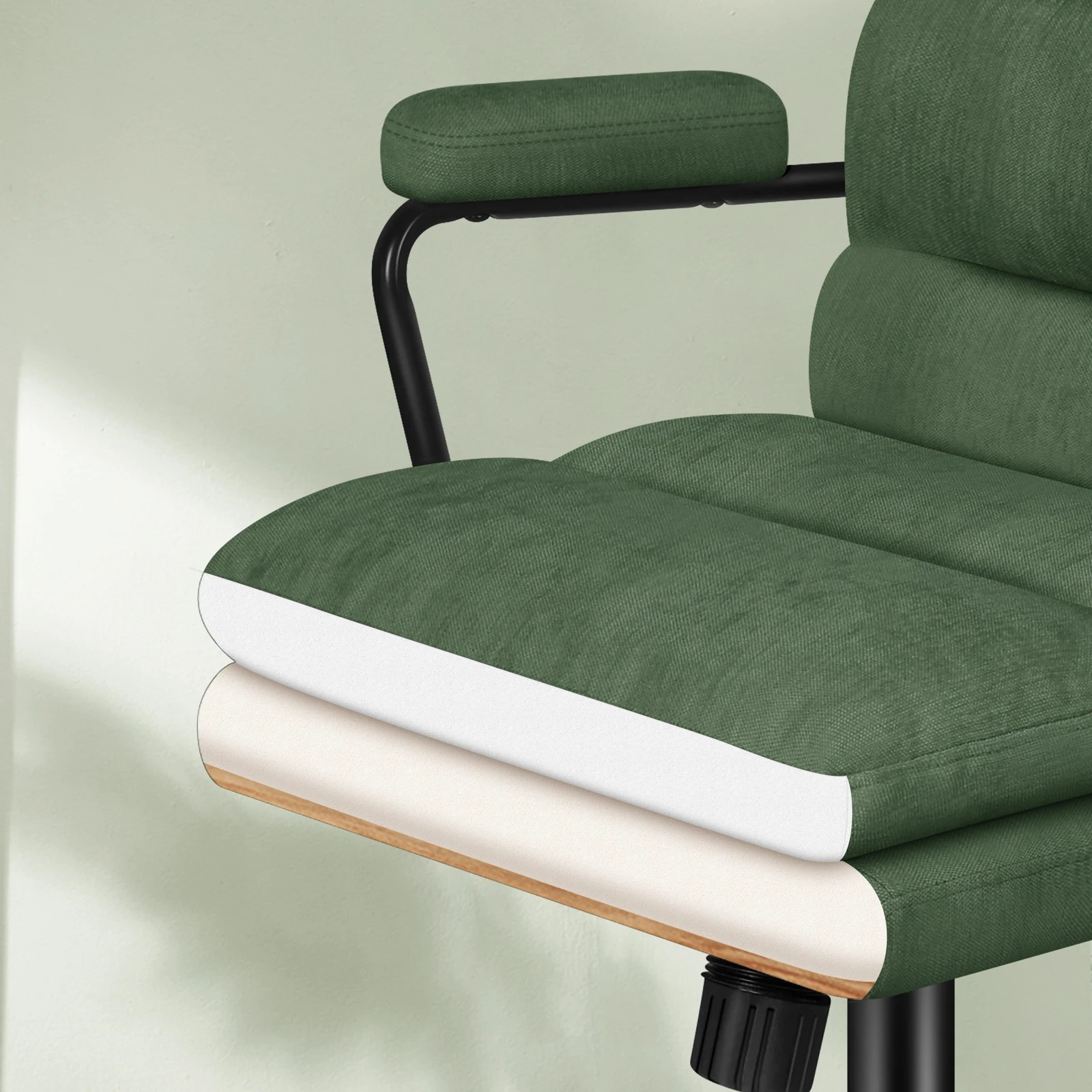 4 Alfordson Office Chair Ergonomic Executive Computer Work Seat Chenille - Green, 4 of 10