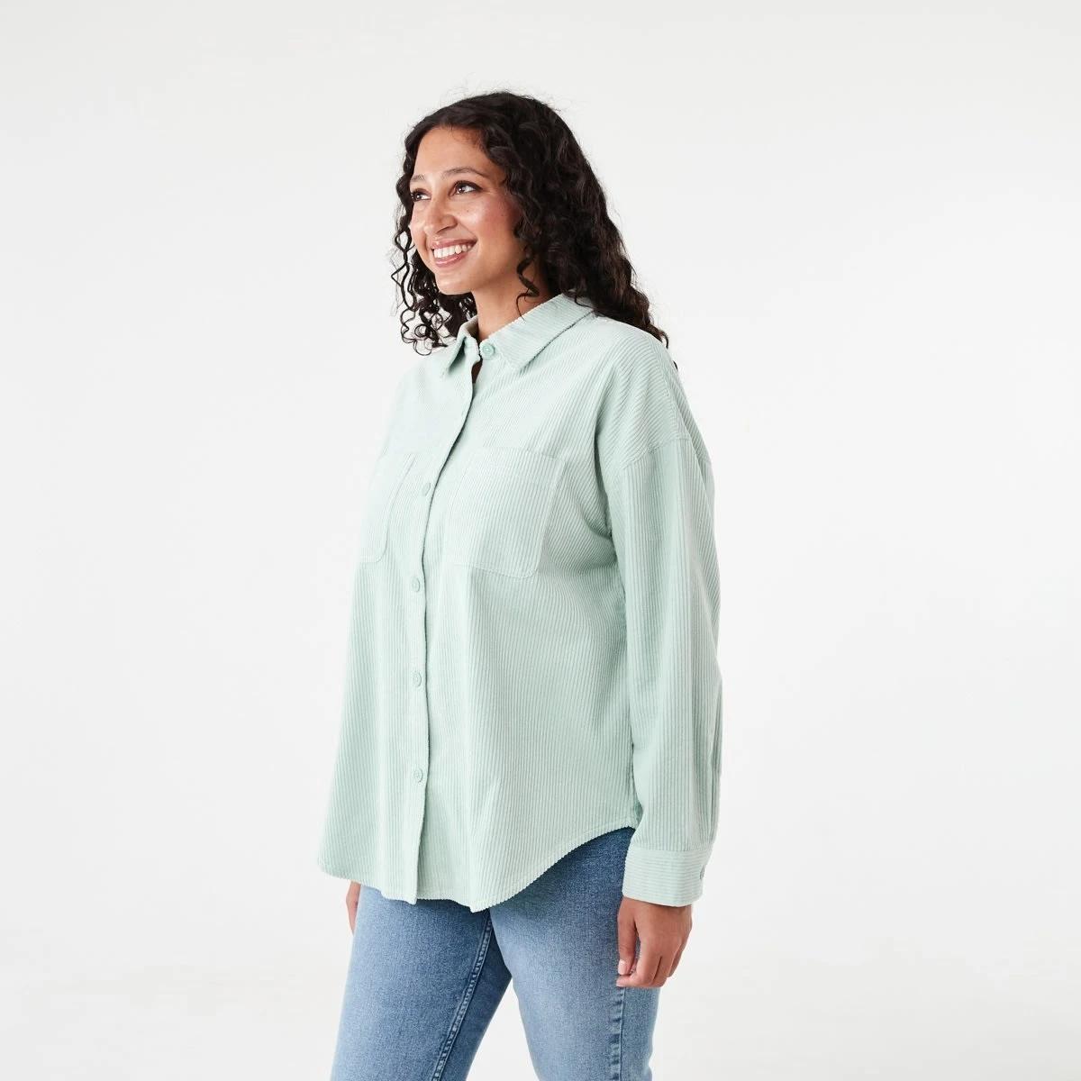 3 Long Sleeve Corduroy Shirt Seafoam, 3 of 8