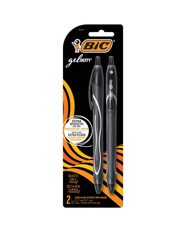 2 Pack BIC Gel-ocity Quick Dry Gel Pens - B