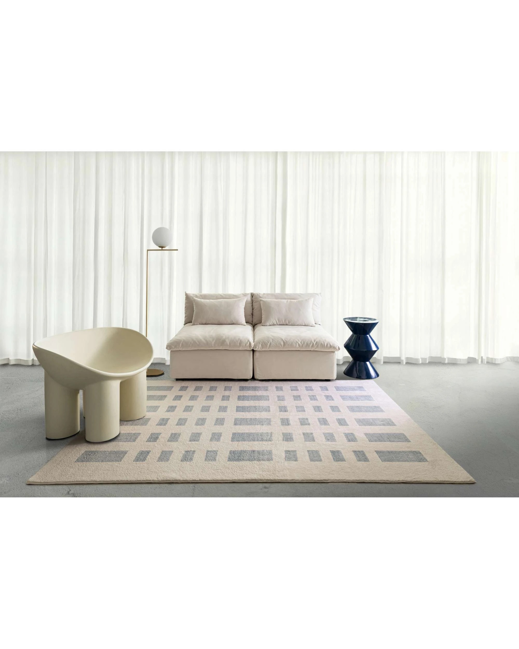 2 Loopsie Wingate Printed Washable Rug-230cm x 160cm - Blue, 2 of 8
