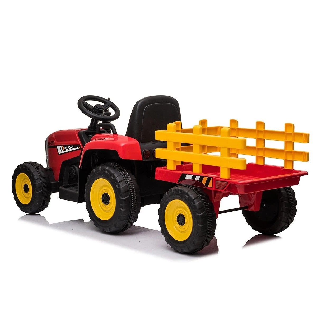 2 AUSWAY 12V Electric Kids Ride On Tractor and Trailer Farm Toy Tractor Set, 2 of 8