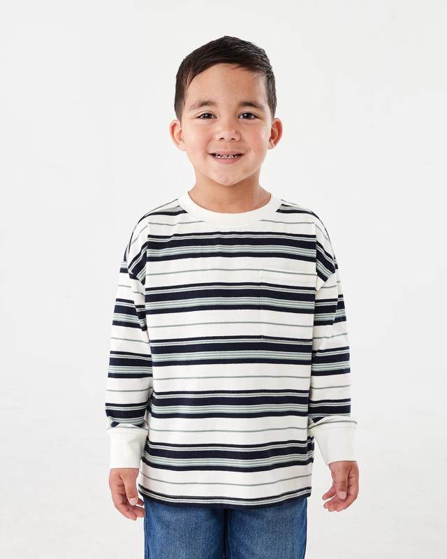 Long Sleeve Stripe T-shirt with Po