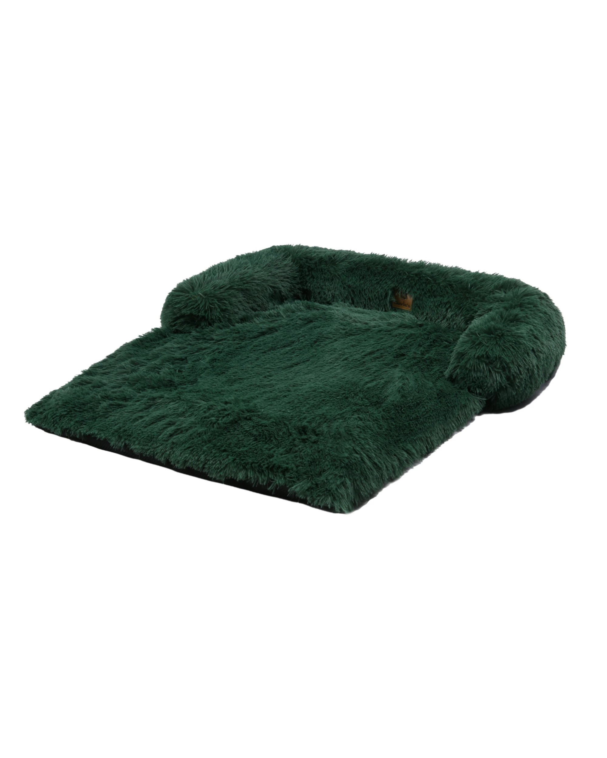 3 Charlie's Shaggy Faux Fur Bolster Sofa Protector Calming Dog Bed Small - Eden Green, 3 of 8