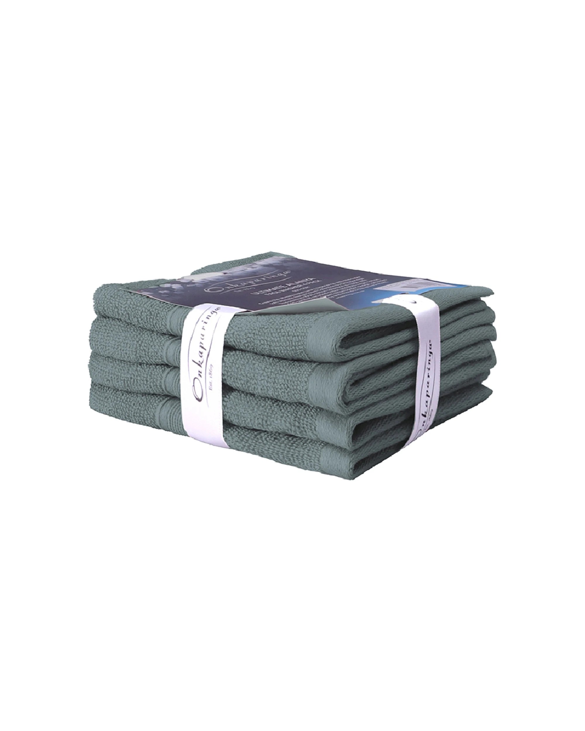 2 Onkaparinga Ultimate Alanya Face Washer/Towel 550Gsm Slate 4PK - Grey, 2 of 3