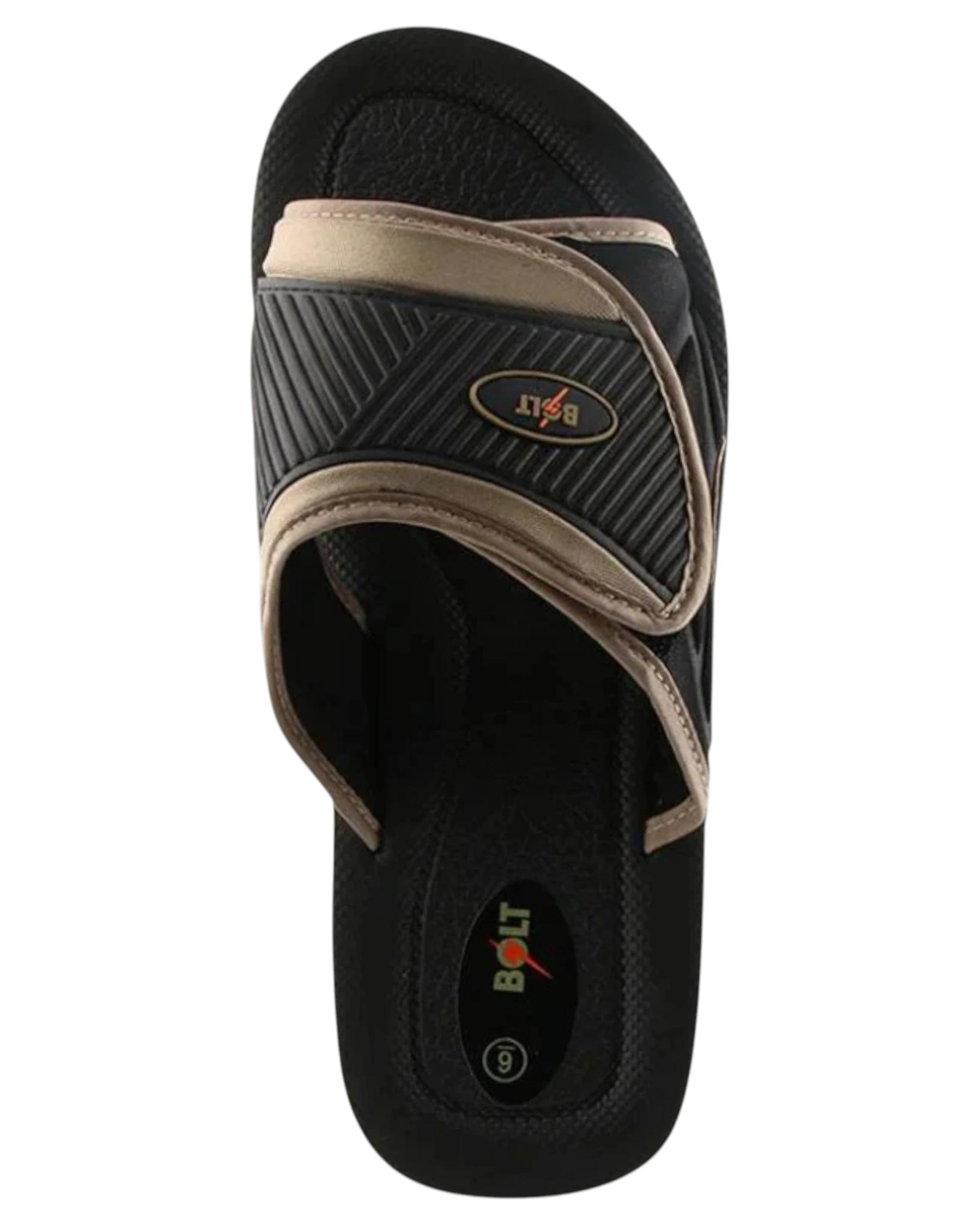 3 Lightning Bolt Mens New Legend Thongs Sandals Shoes Flip Flops KHAKI/BLACK, 3 of 3