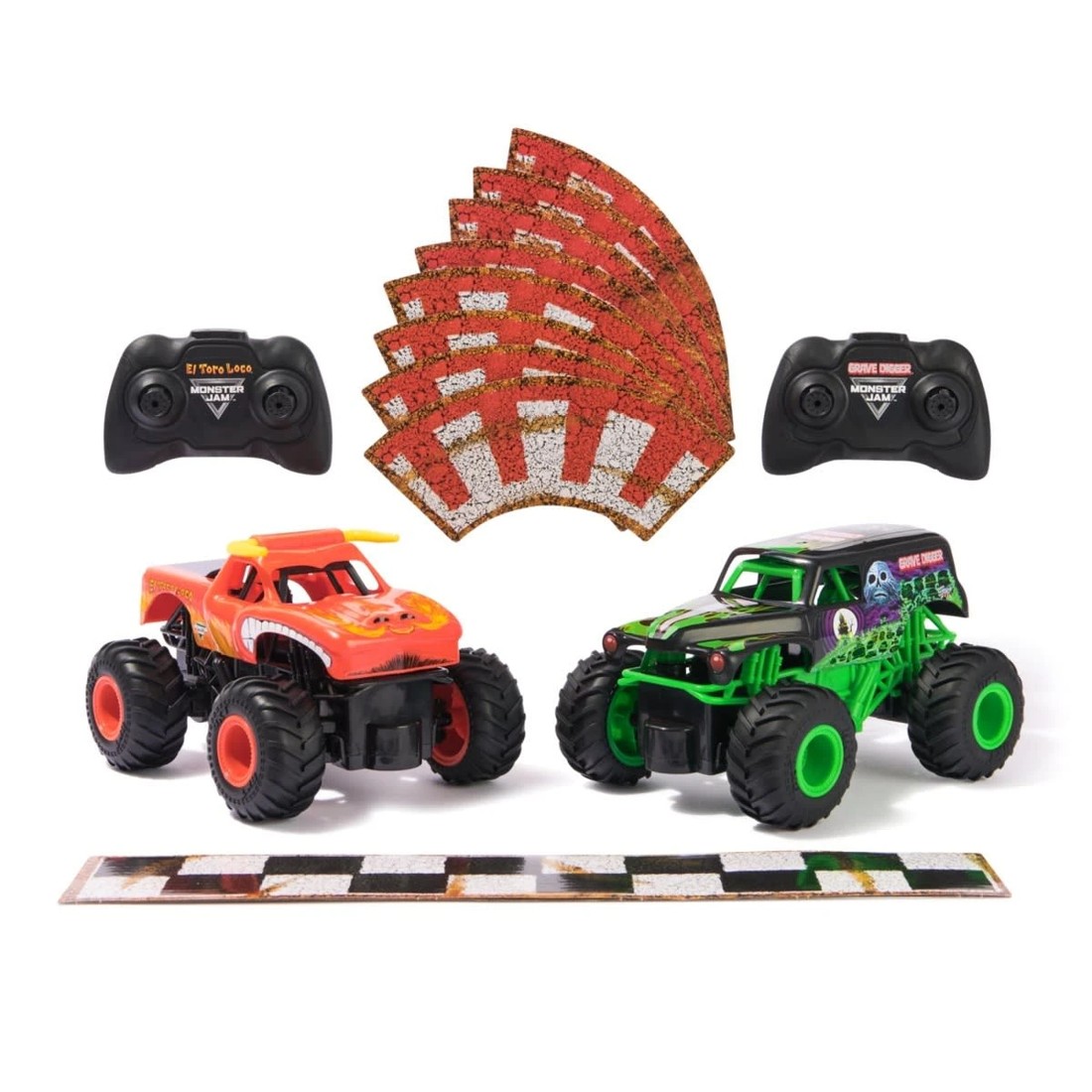 2 2 Pack Monster Jam RC 1:24 Grave Digger vs  El Toro Loco Racing Rivals, 2 of 9