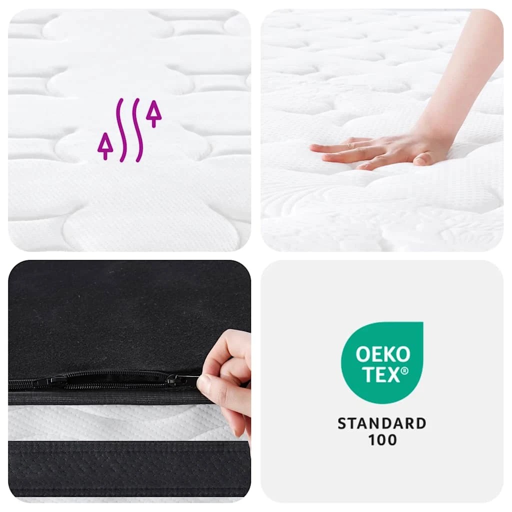 9 Vidaxl Foam Mattress - White - King Bed - White, 9 of 9
