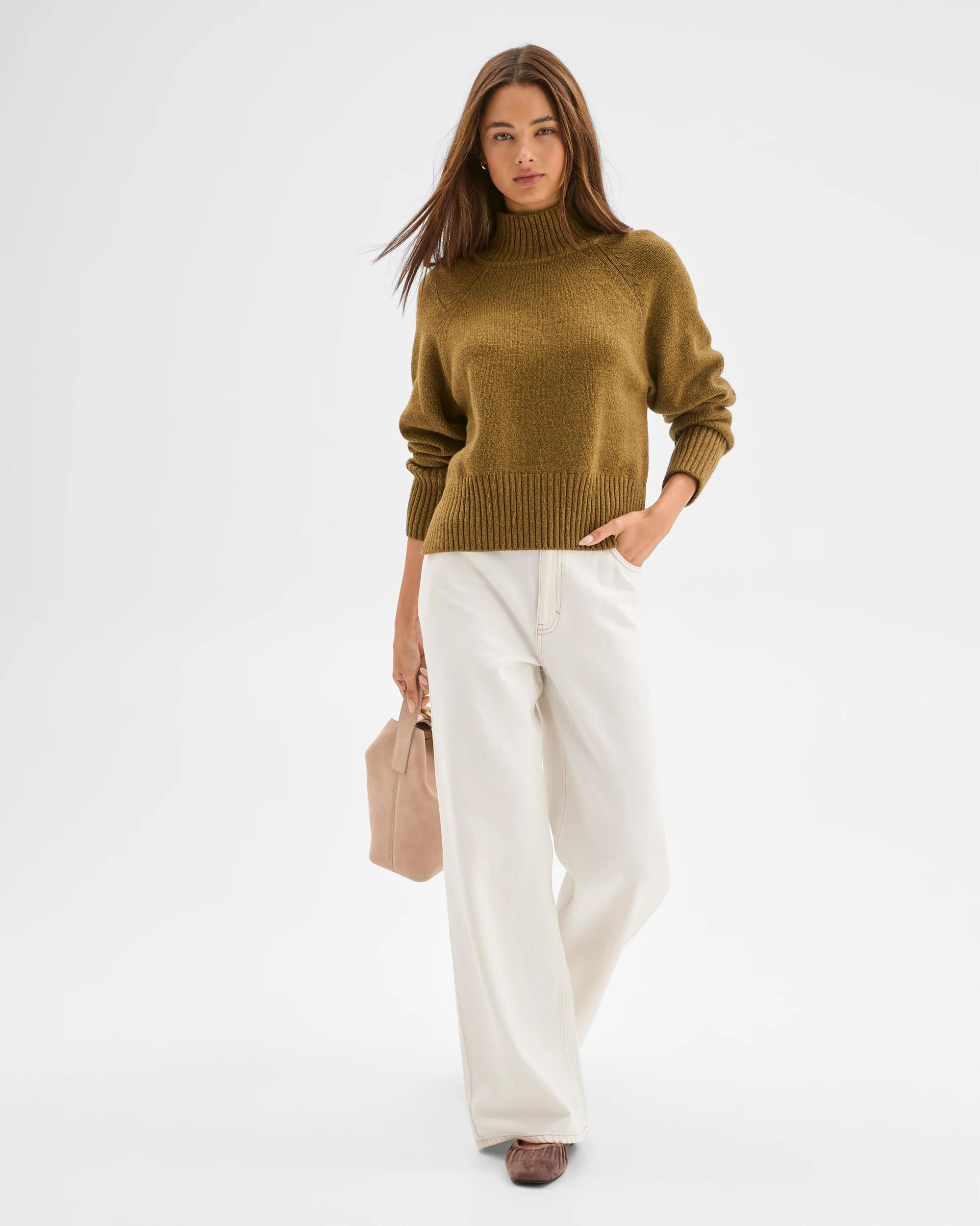 1 Lily Loves Australian Cotton Blend High Neck Knit Jumper TWISTED JUNIPER, 1 of 6