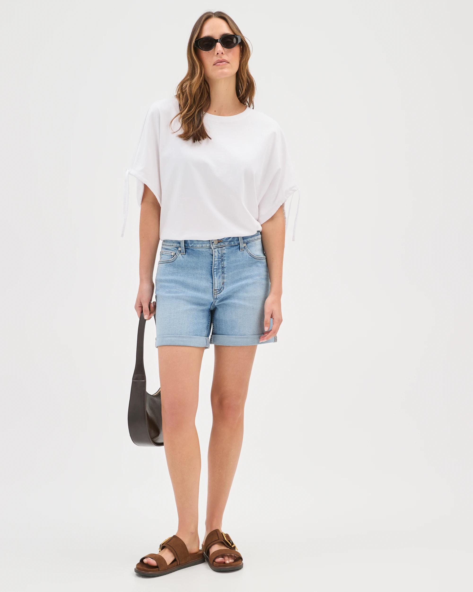 1 Target Denim Roll Cuff Denim Shorts LIGHT WORN INDIGO, 1 of 7