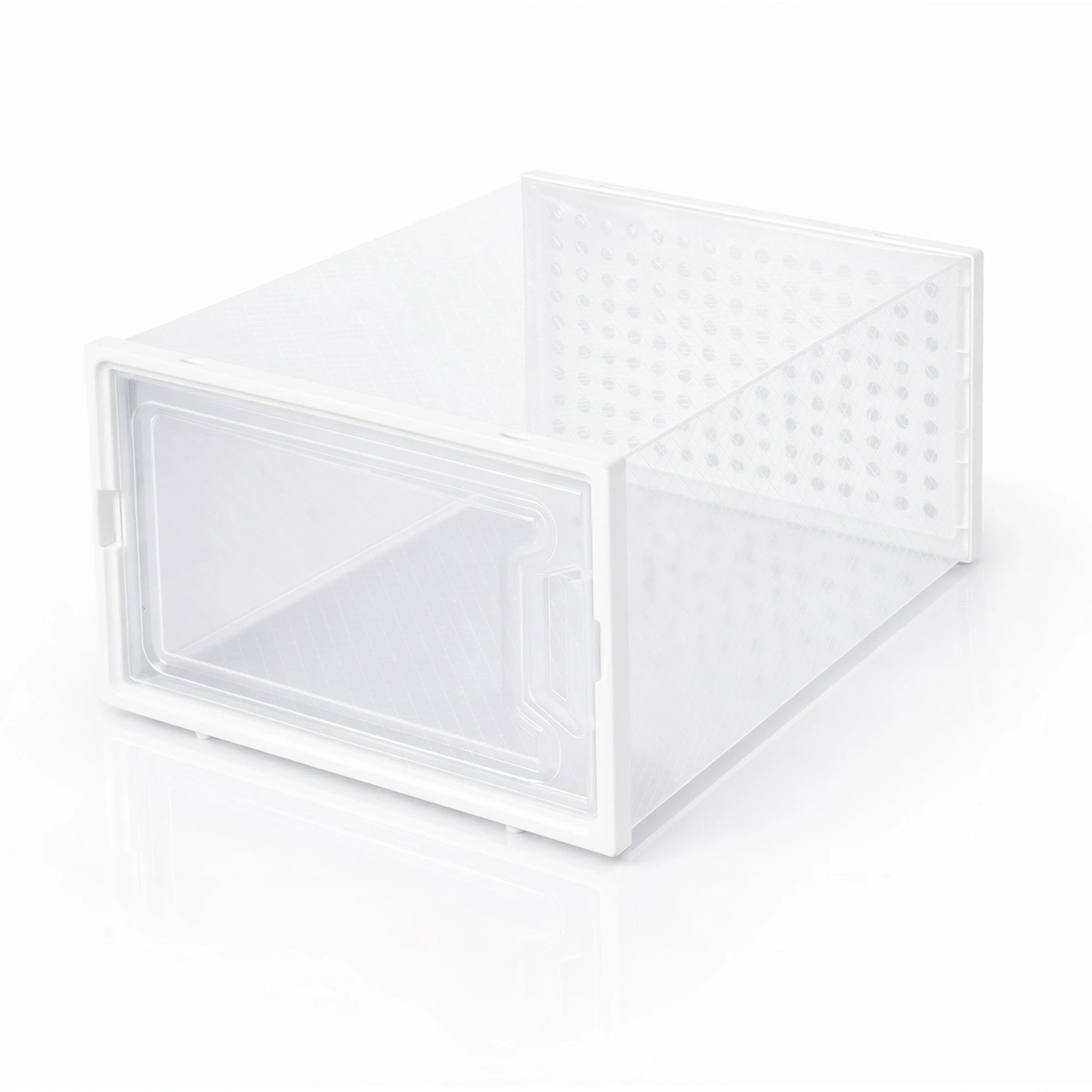 2 Stacked 12-Pack Clear Plastic Shoe Organizer Boxes, 2 of 8