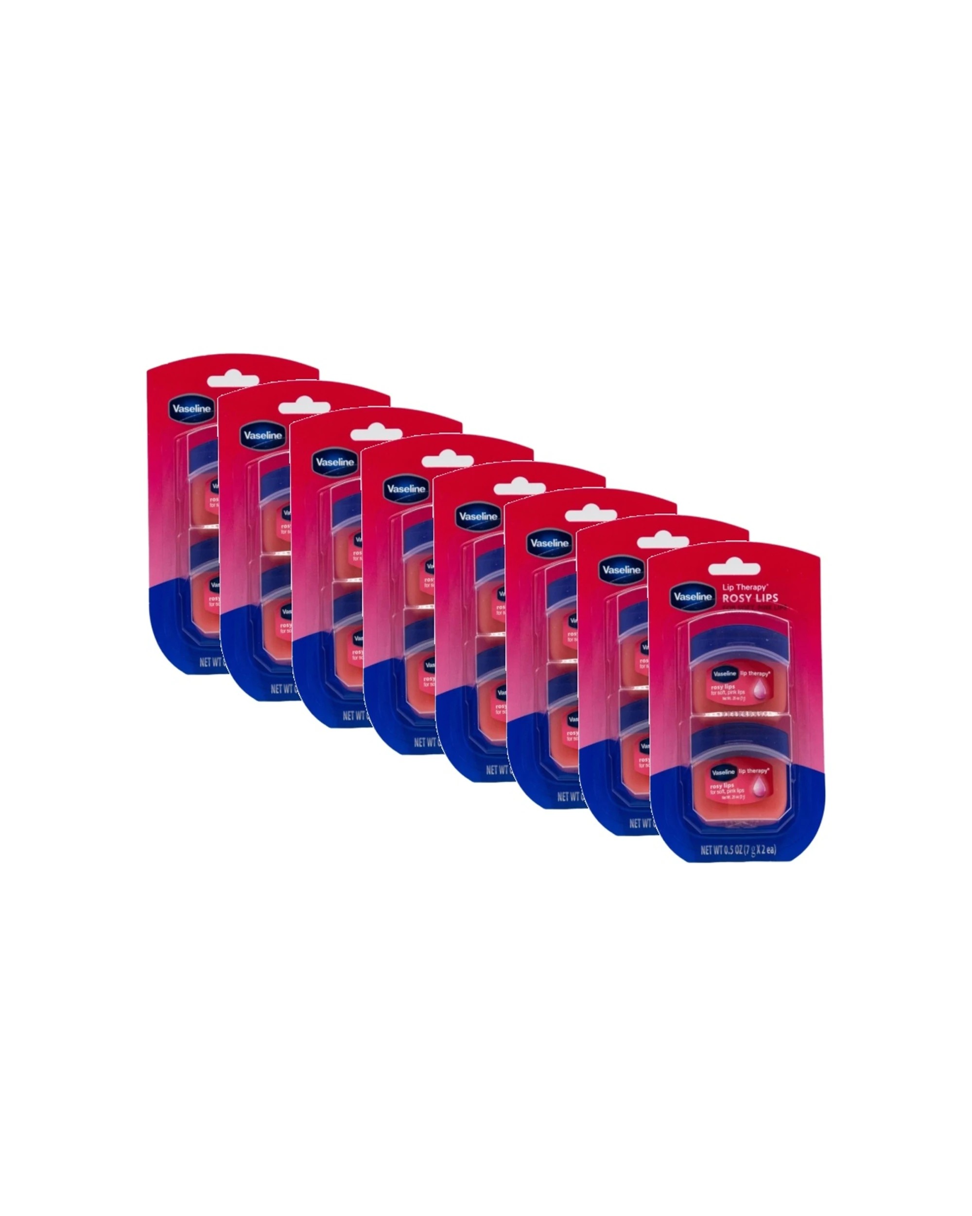 1 Vaseline 8x 2pc Lip Therapy Rosy Lips Soft Moisturising Balm Moisturising Lip Care - Pink, 1 of 3