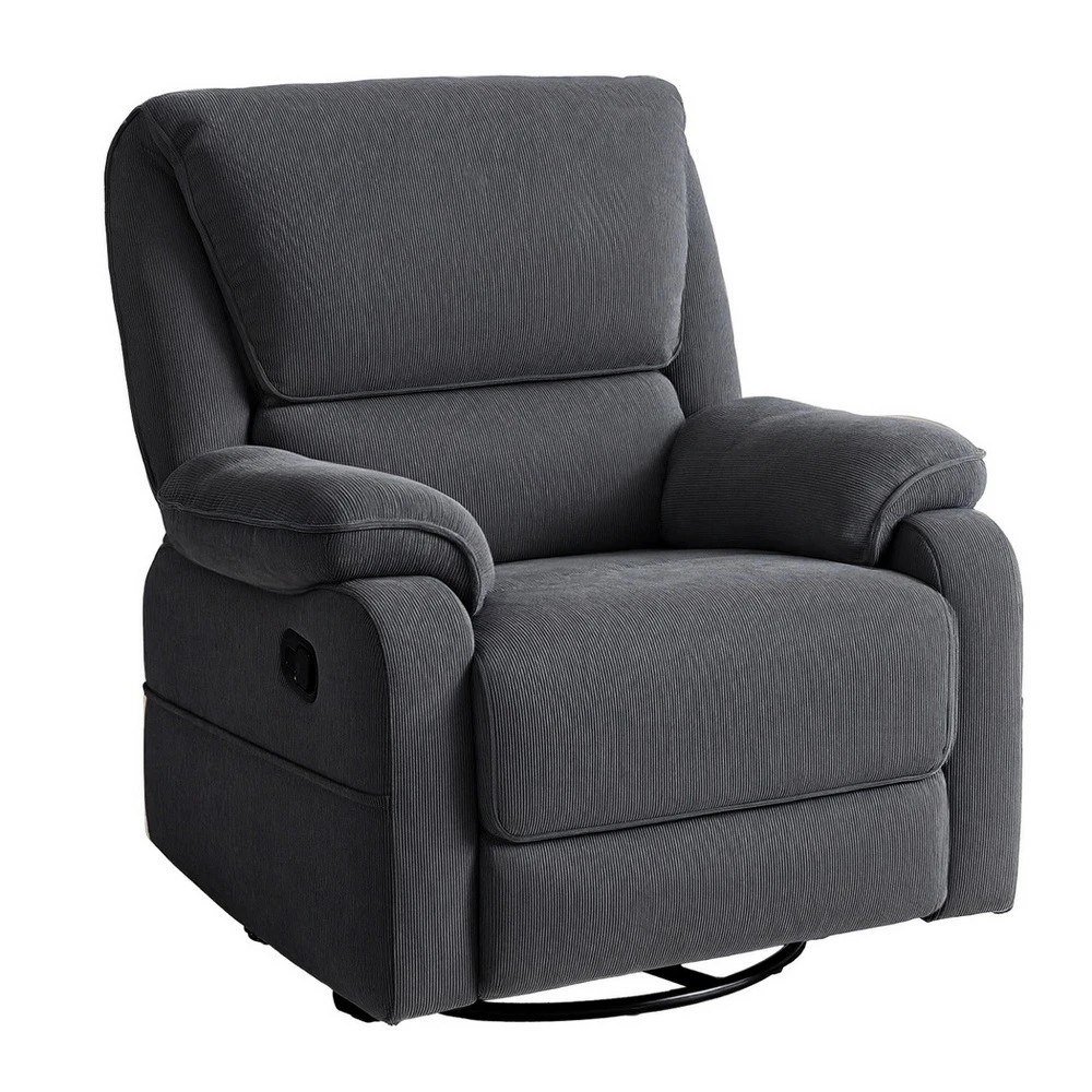 1 Artiss Rocking Recliner Chair 360 Swivel Massage Heated Reclining Chairs - Grey, 1 of 8