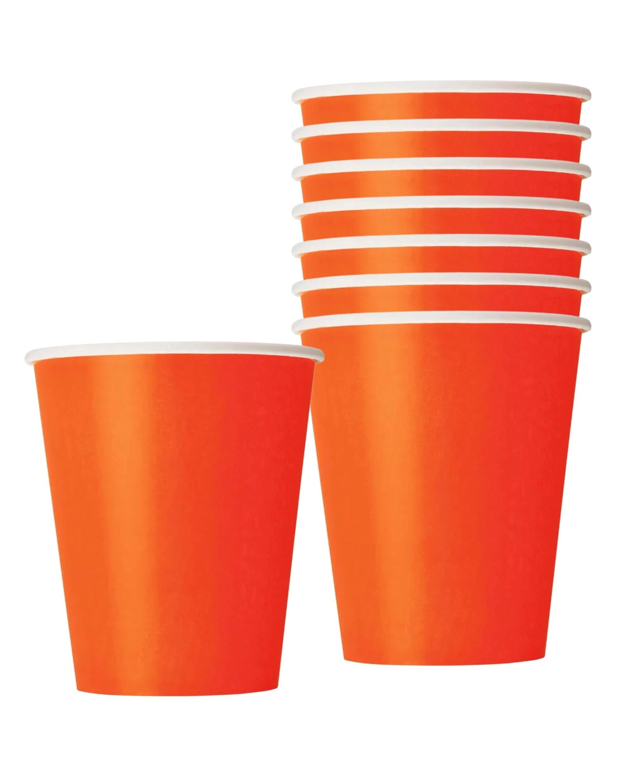 1 Unique Orange Paper Cups Pack of 8Orange - Orange, 1 of 2