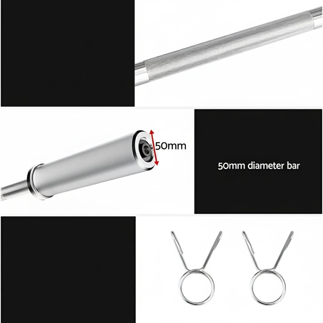 6 Everfit Barbells Set 16kg 120cm Dumbbells - Multi, 6 of 6