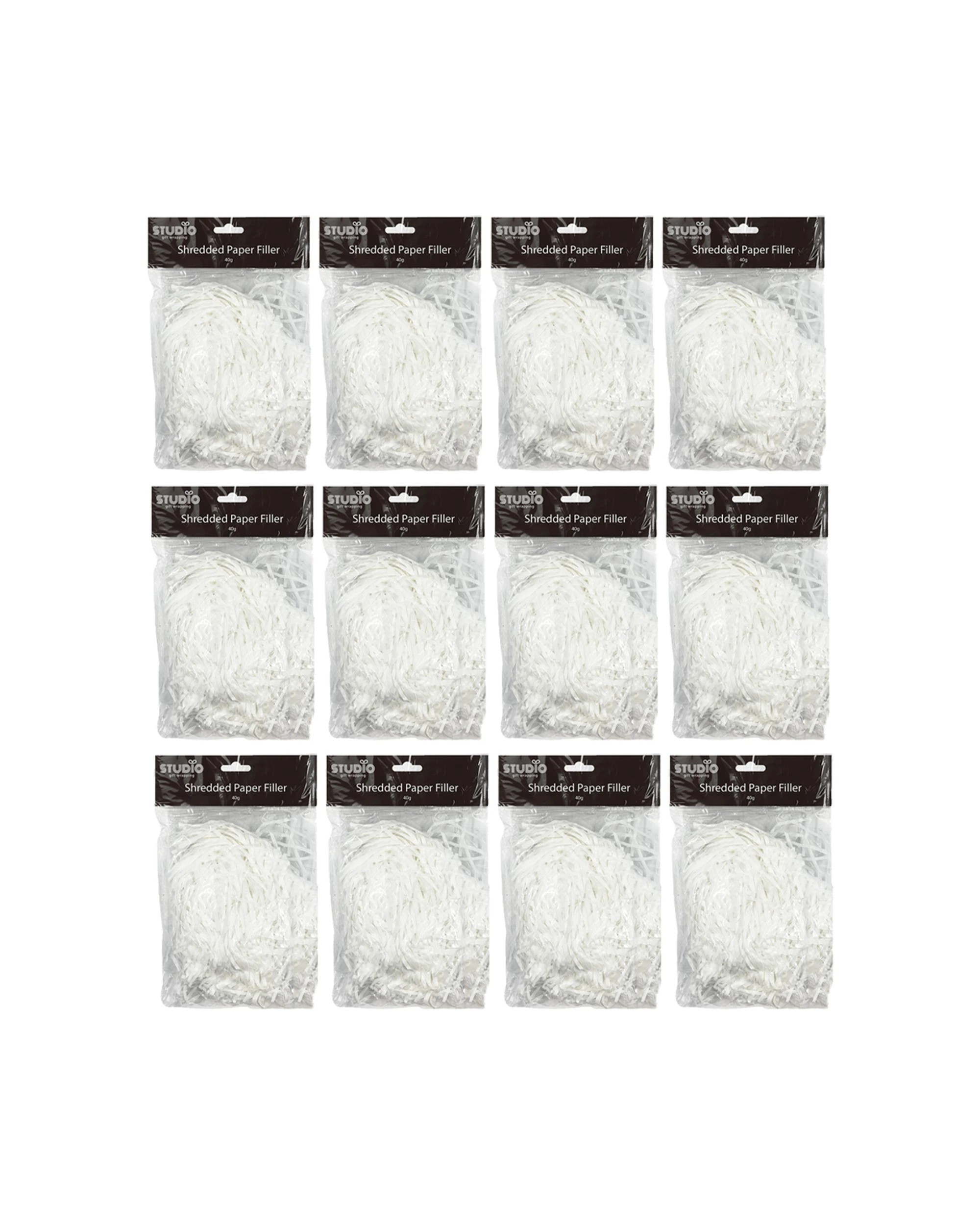 1 Studio Gift Wrapping 12PK 40G Filler Shredded Paper Present Wrapper Decor - White, 1 of 1