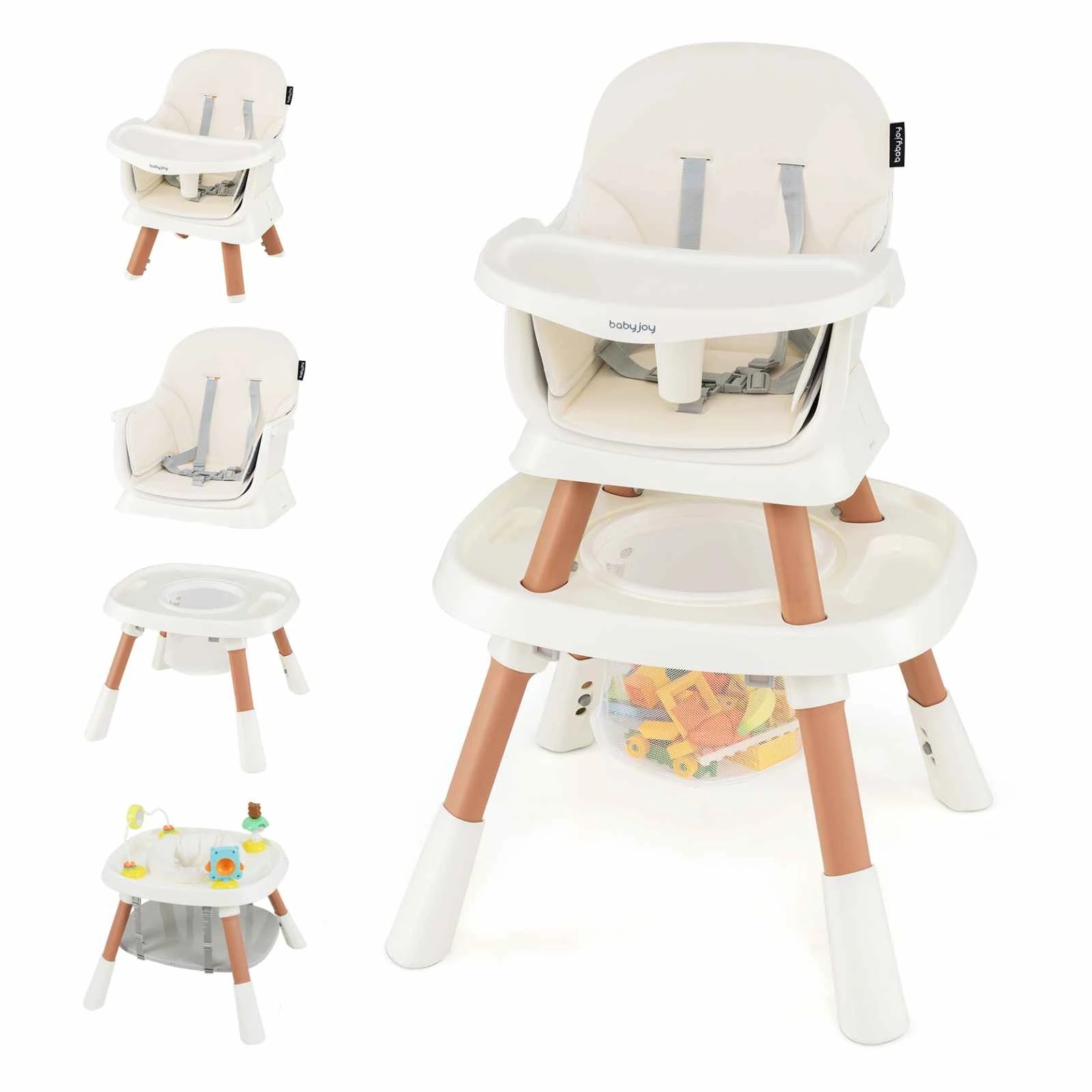 1 Costway 15 in 1 High Chair Convertible Dining Chair Booster Seat - White, 1 of 1