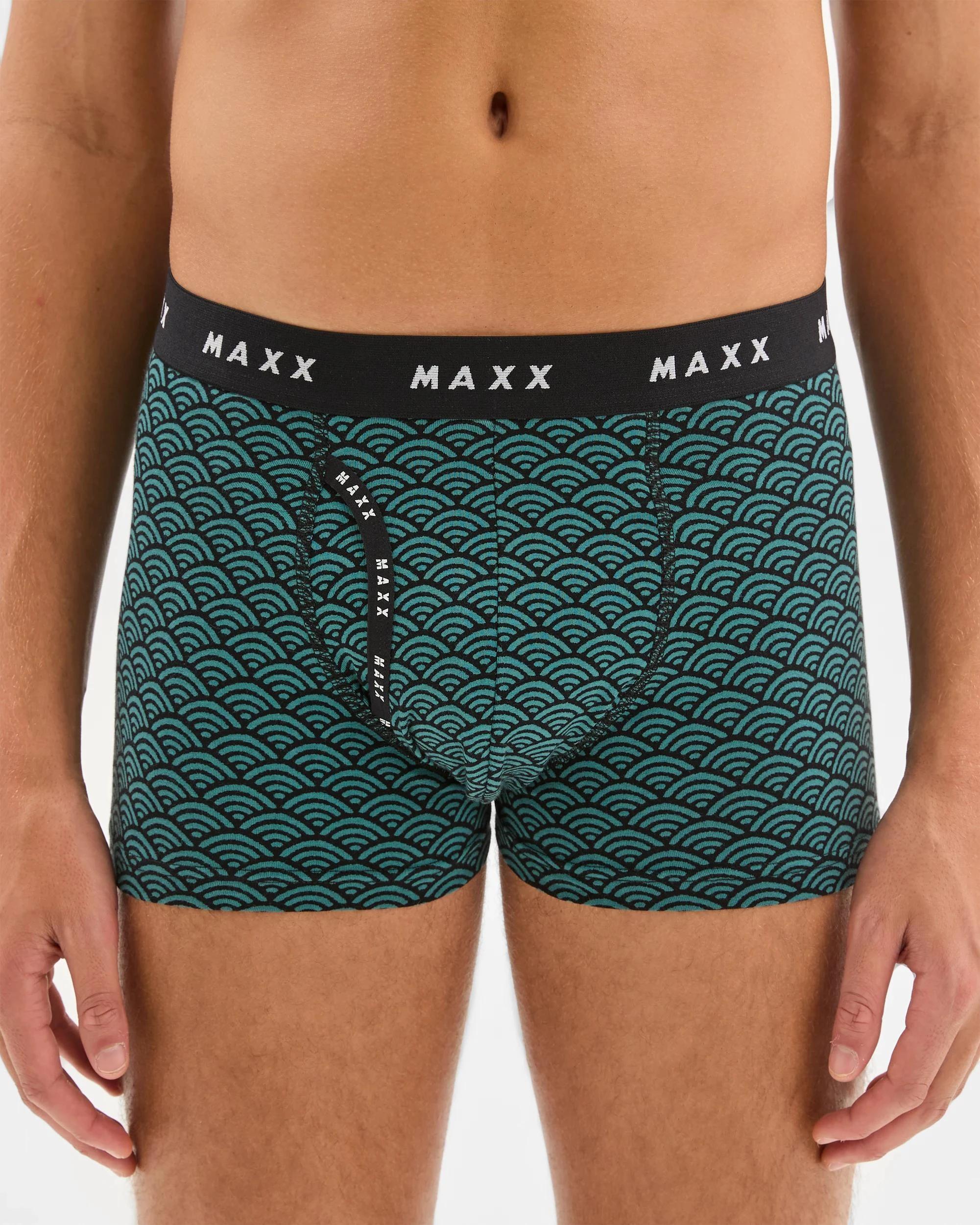 4 Maxx Australian Cotton Blend 3 Pack Mens Flyfront Trunks TEAL, 4 of 4