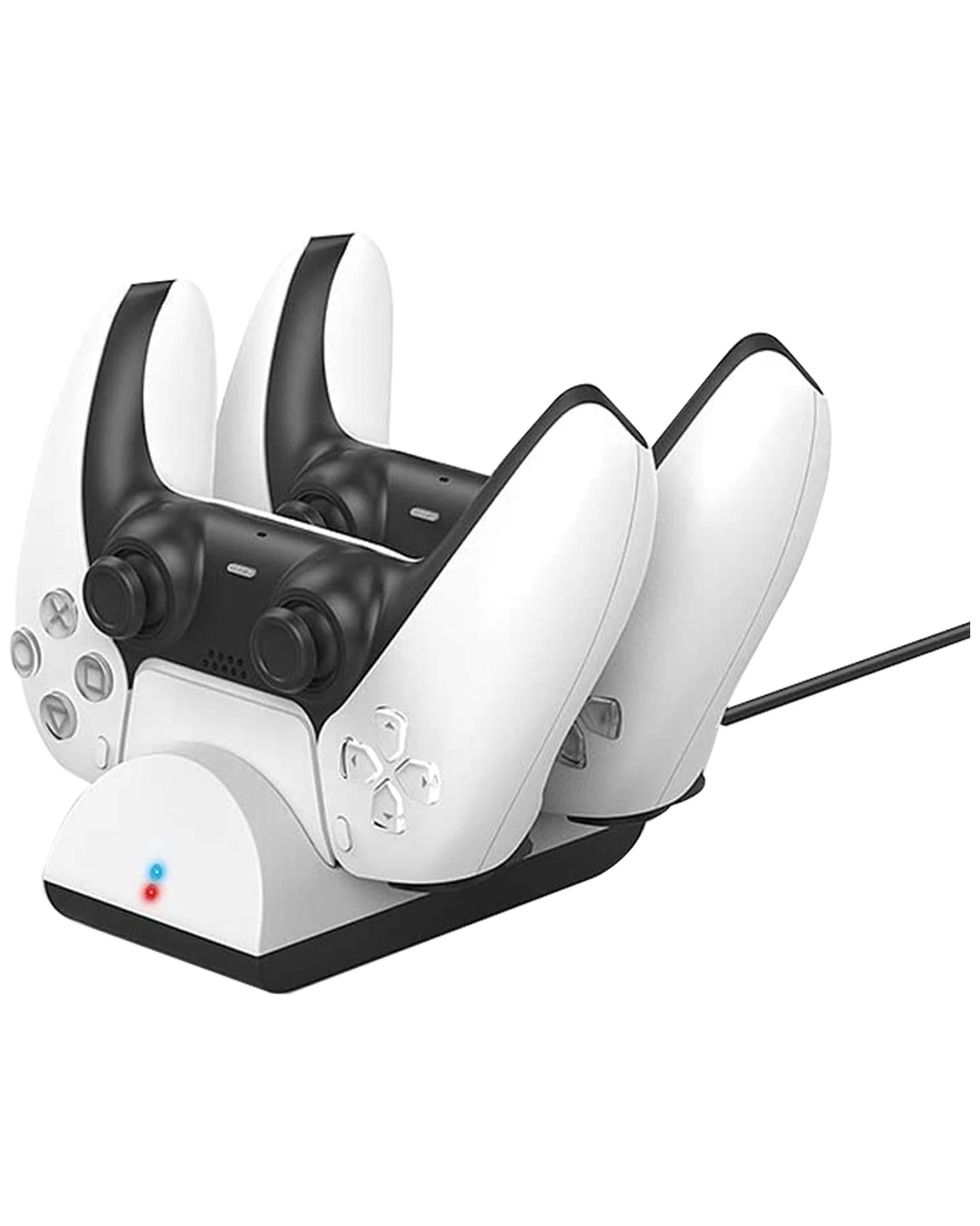 1 Goobay Dual Charging Station For PlayStation PS5 Controllers - Dual Charging - White, 1 of 2