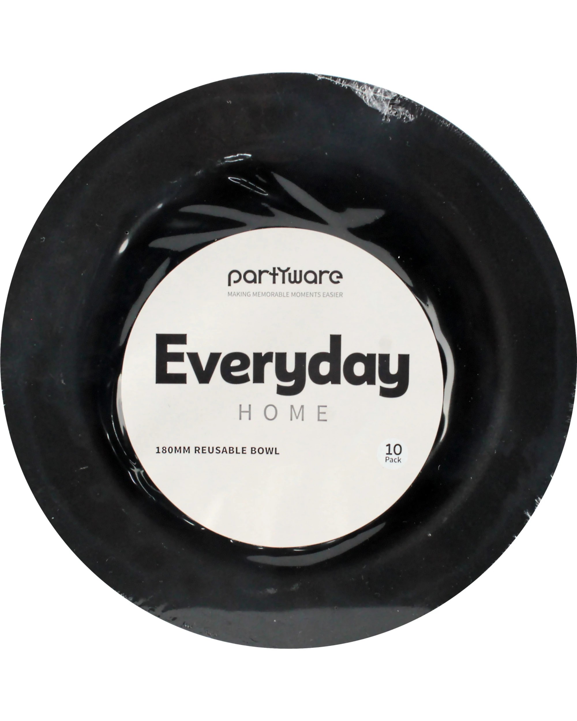 2 Partyware Everyday Home Deluxe Reusable Bowls 18cm Pack of 10 - Black, 2 of 3