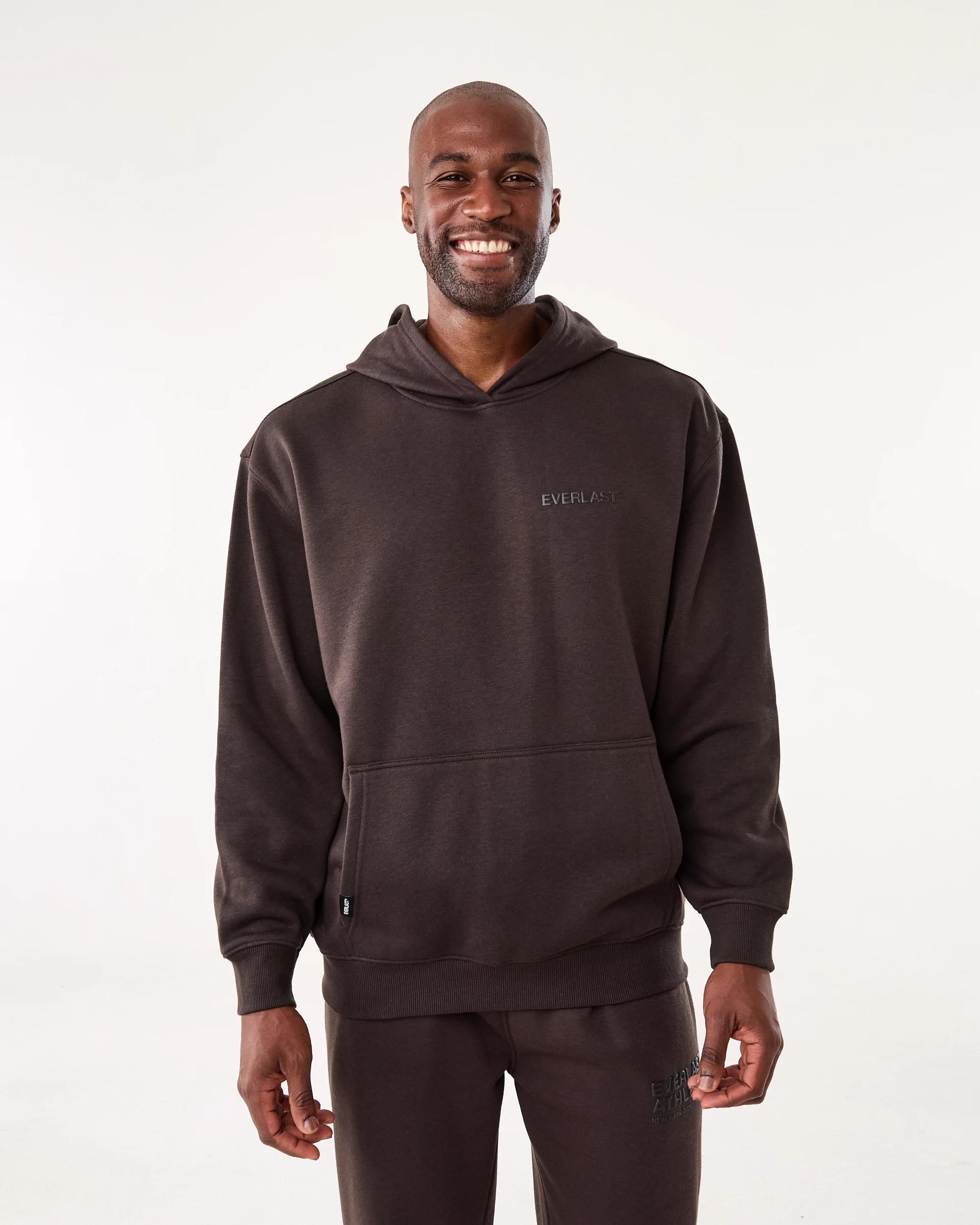 1 Everlast Mens Oversized Hoodie Choc Brown, 1 of 9